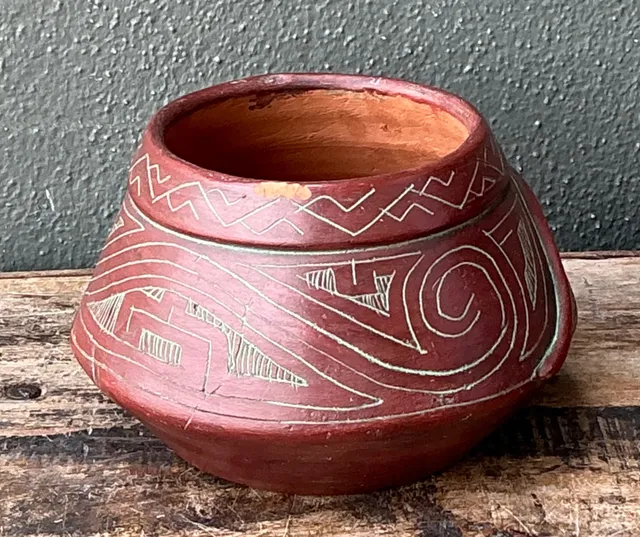 Vintage Handcrafted Ceramic Tribal Bowl — additional photo 3