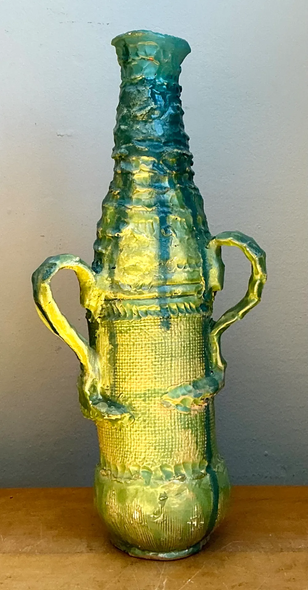 Vintage Abstract Glazed Cutout Ceramic Vase — additional photo 5