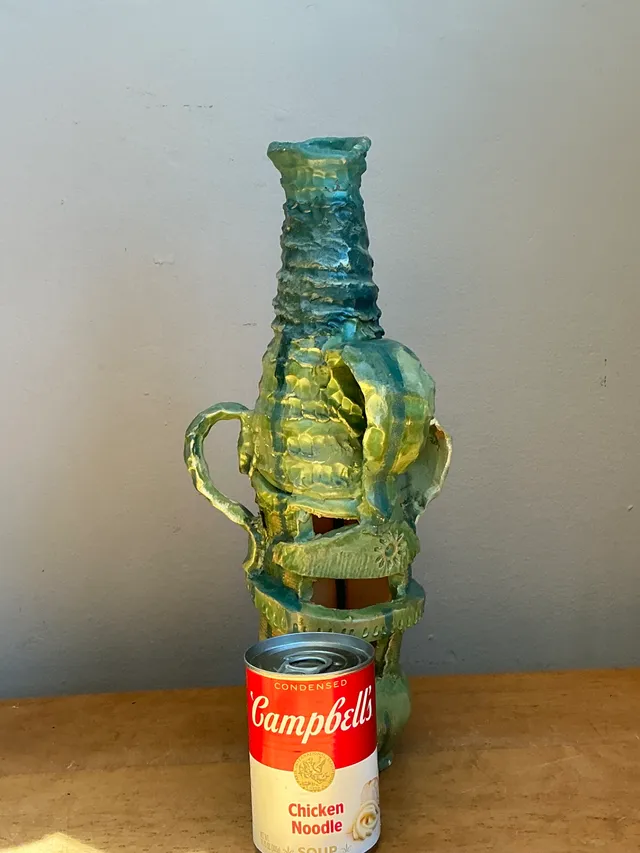 Vintage Abstract Glazed Cutout Ceramic Vase — additional photo 6