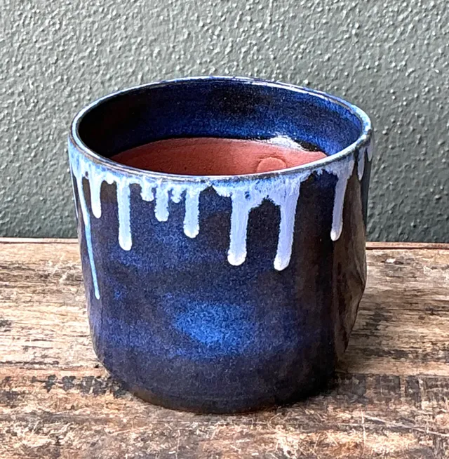 Vintage Drip Glaze Ceramic Face Planter — additional photo 1