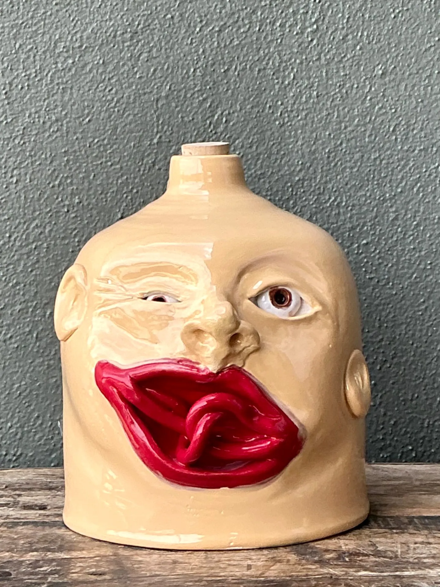 Vintage Handcrafted Ceramic Face Jug — additional photo 8