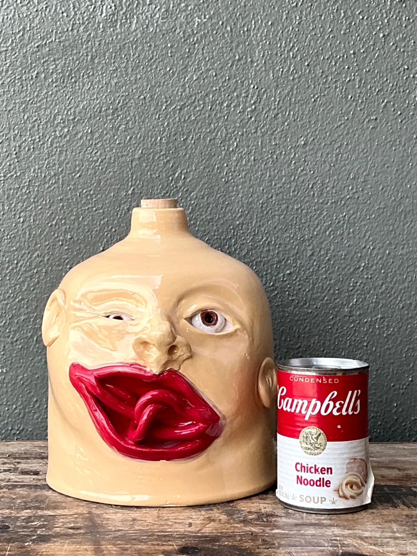 Vintage Handcrafted Ceramic Face Jug — additional photo 1