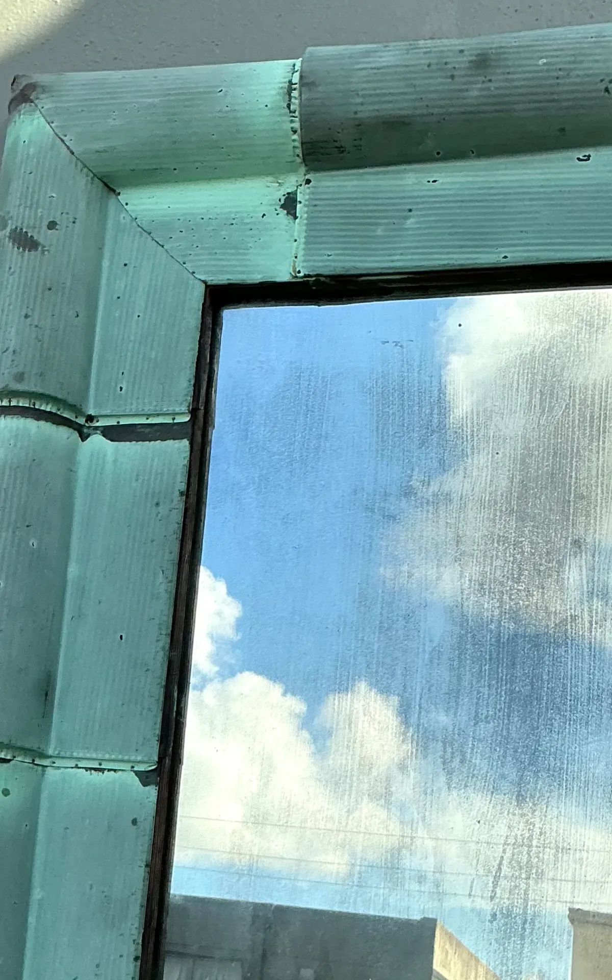 Vintage Patinated Copper Shingle Floor Mirror — additional photo 7