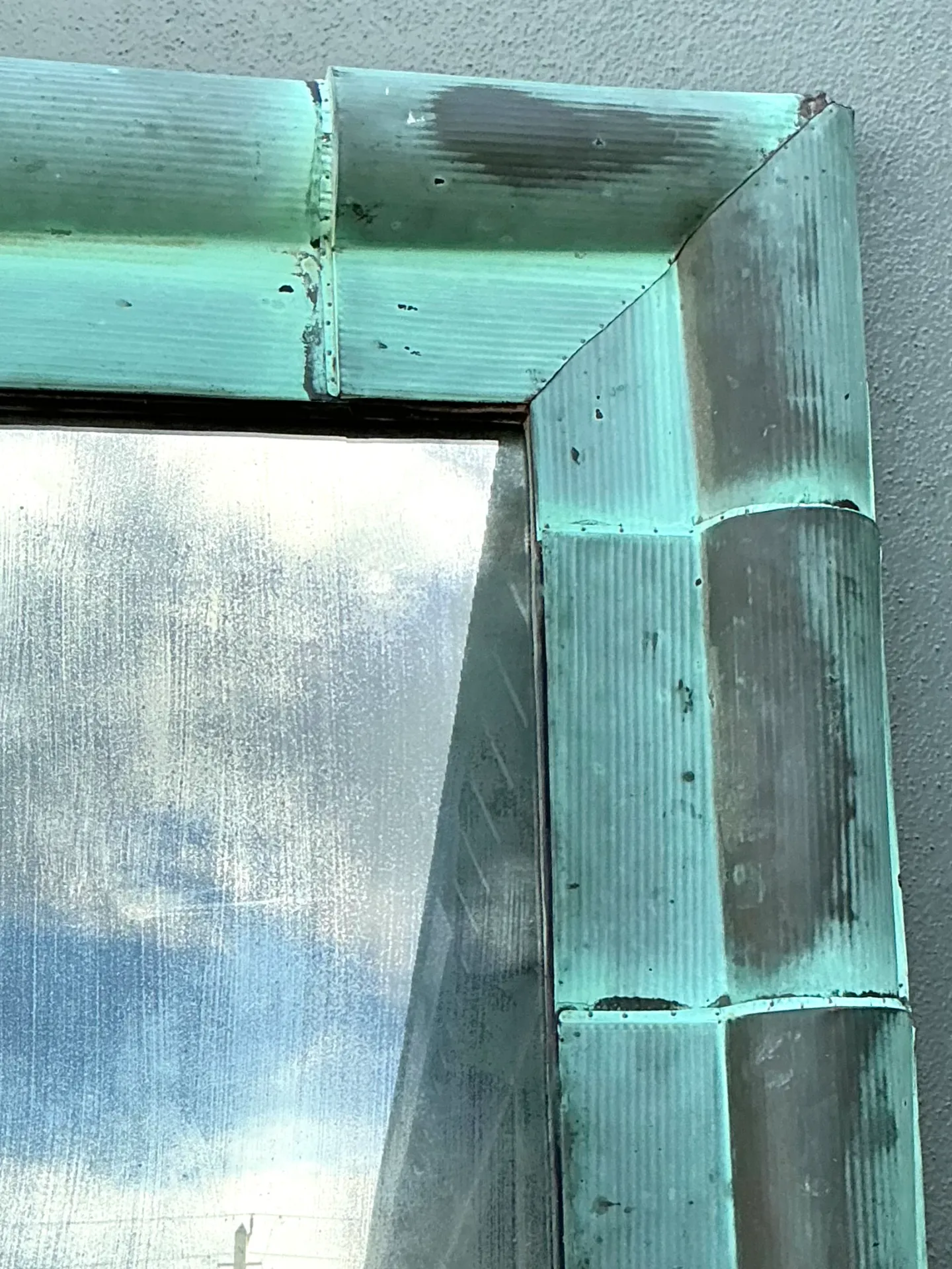Vintage Patinated Copper Shingle Floor Mirror — additional photo 6