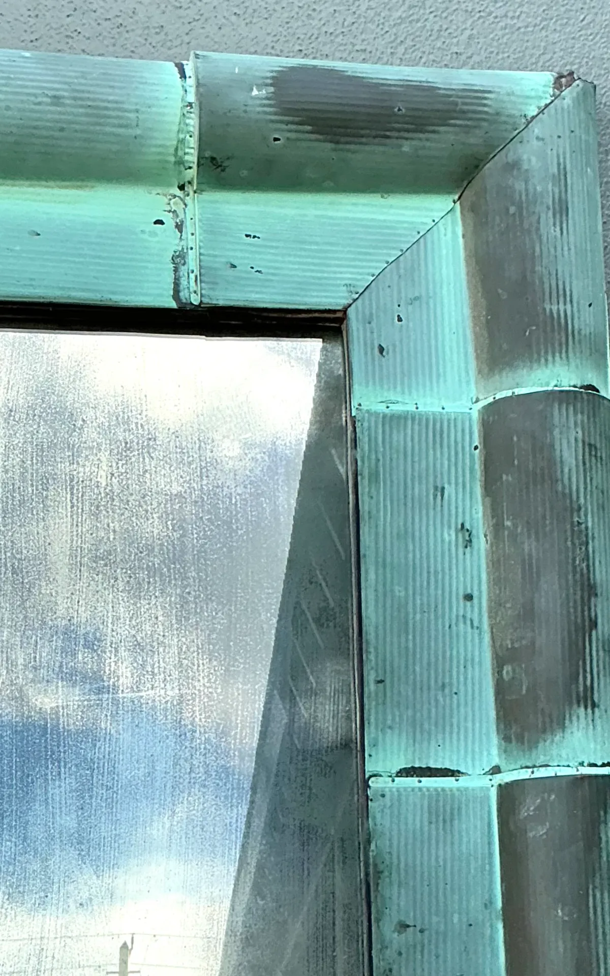 Vintage Patinated Copper Shingle Floor Mirror — additional photo 6