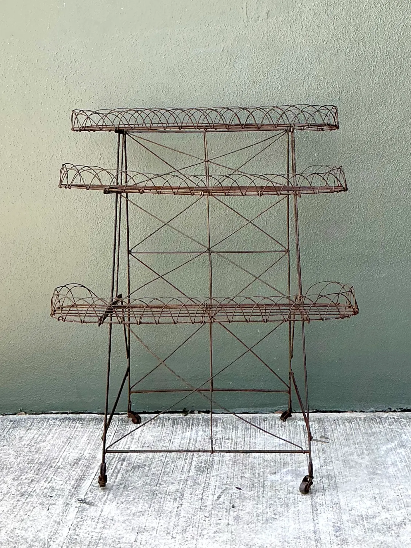 Vintage Three-Tier Wire Plant Stand — additional photo 8