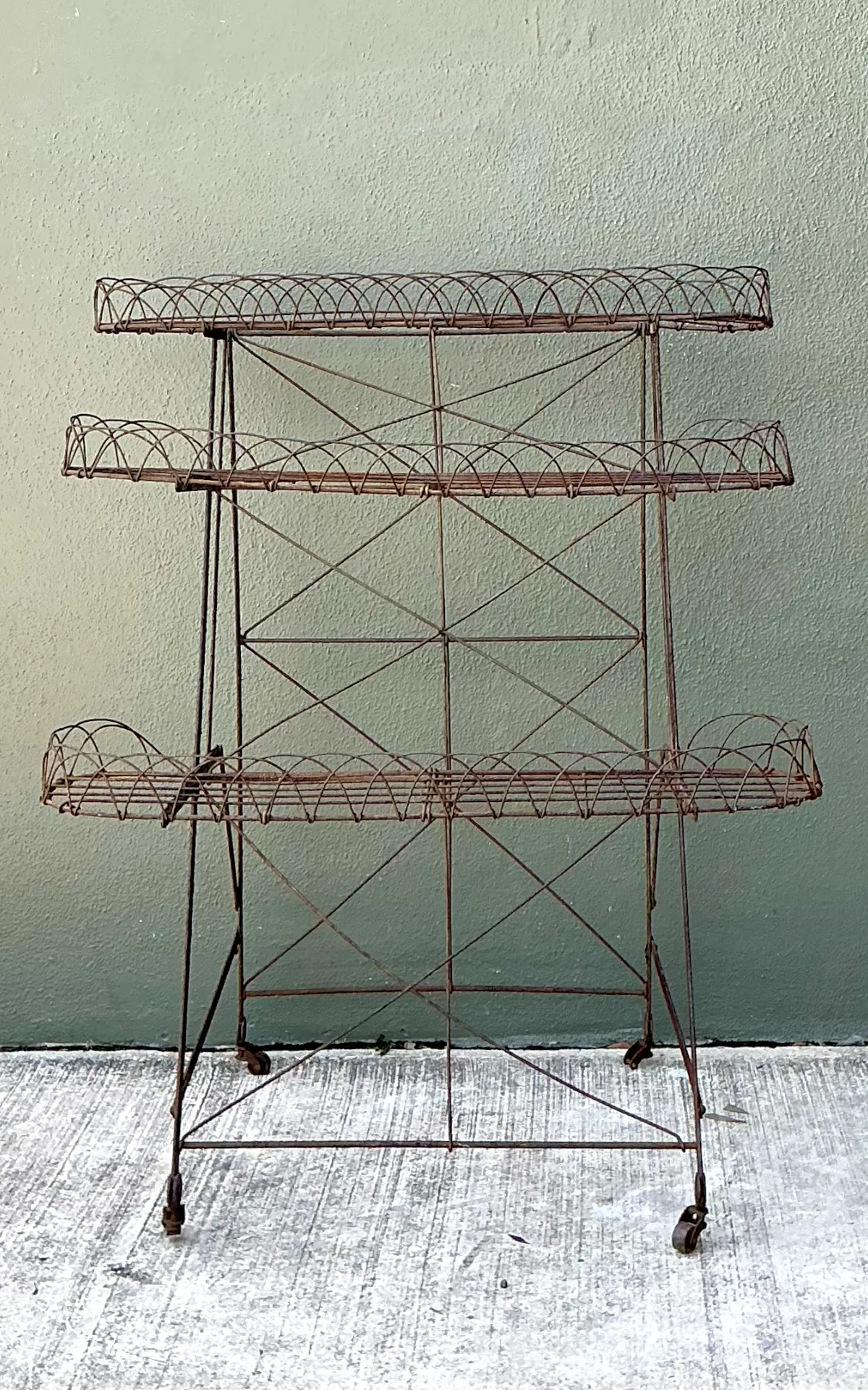 Vintage Three-Tier Wire Plant Stand — additional photo 8