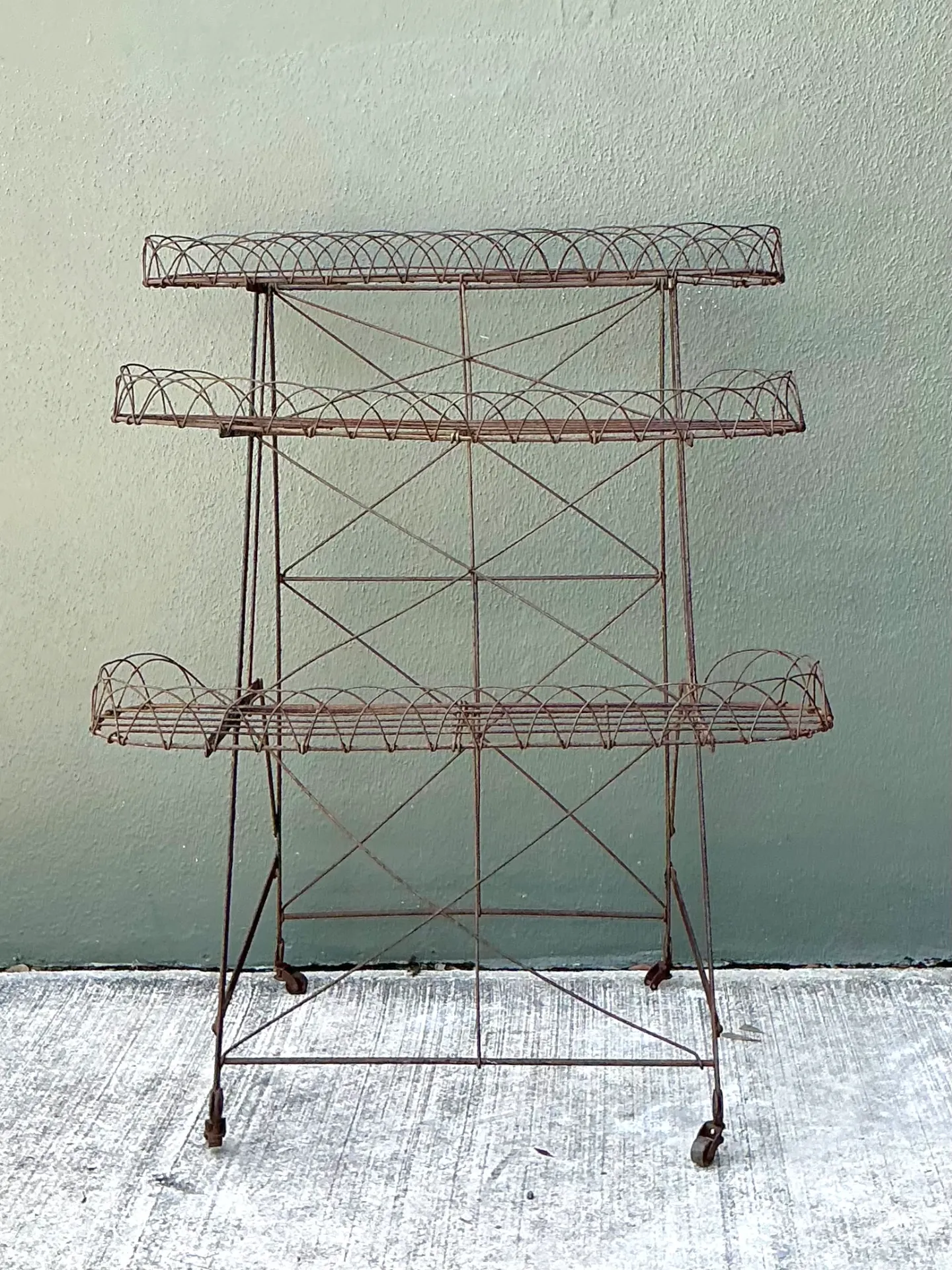 Vintage Three-Tier Wire Plant Stand — additional photo 6