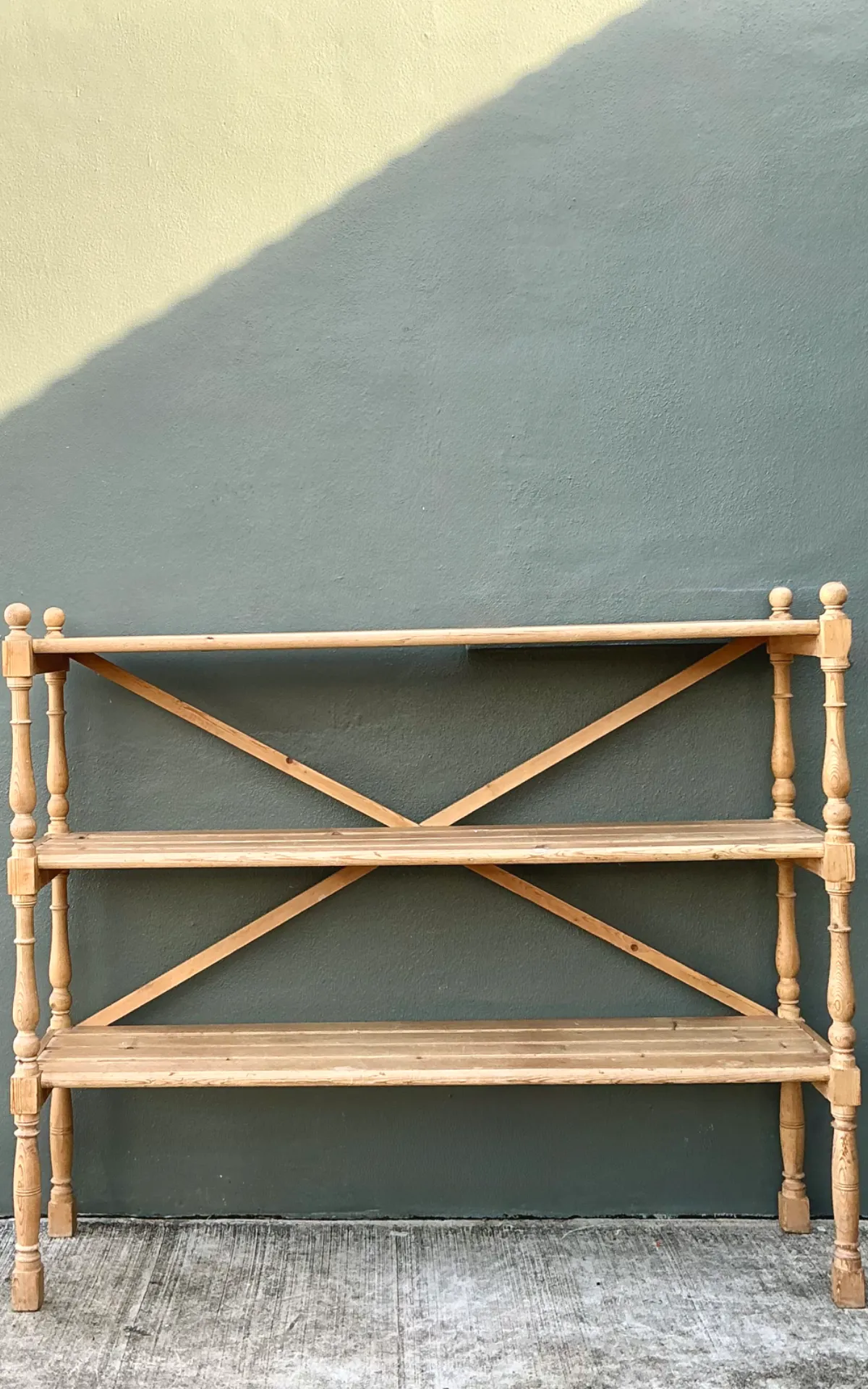 Vintage Three-Tier Pine Shelf — additional photo 2