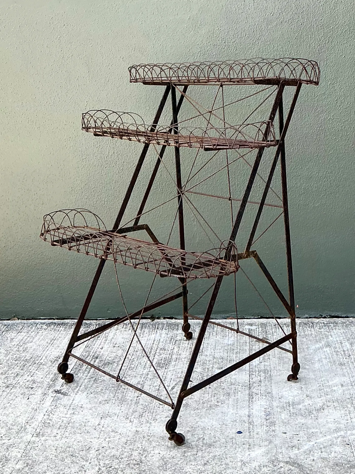 Vintage Three-Tier Wire Plant Stand — additional photo 2