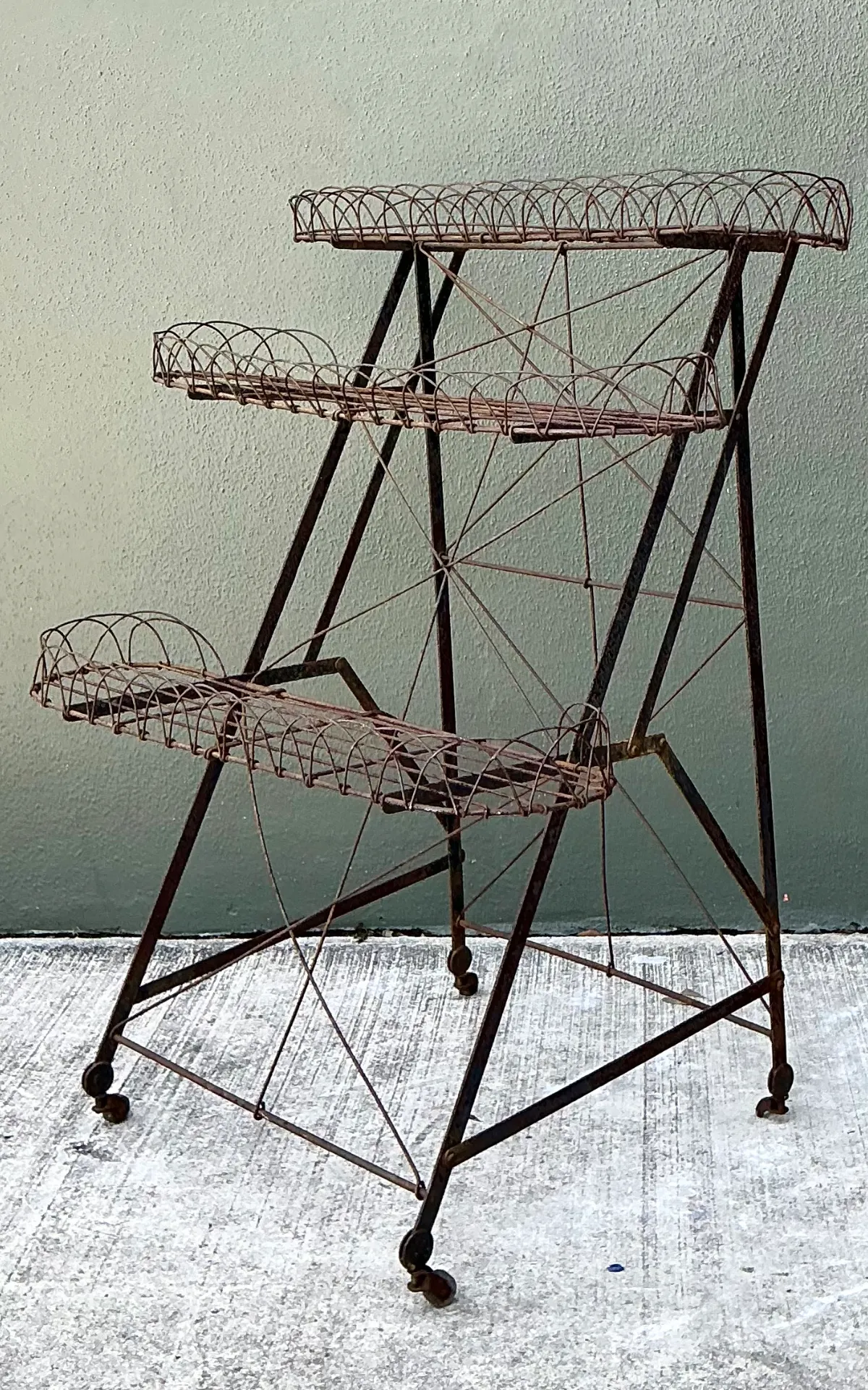 Vintage Three-Tier Wire Plant Stand — additional photo 2