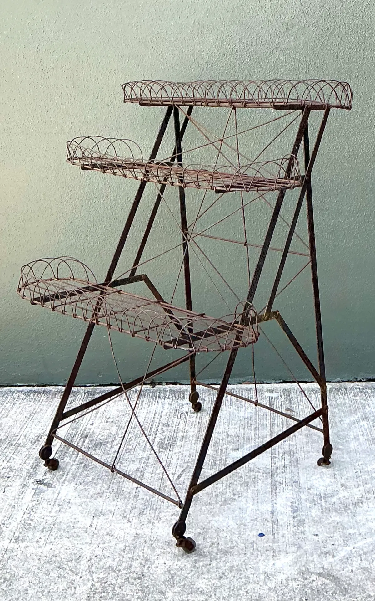 Vintage Three-Tier Wire Plant Stand — additional photo 7