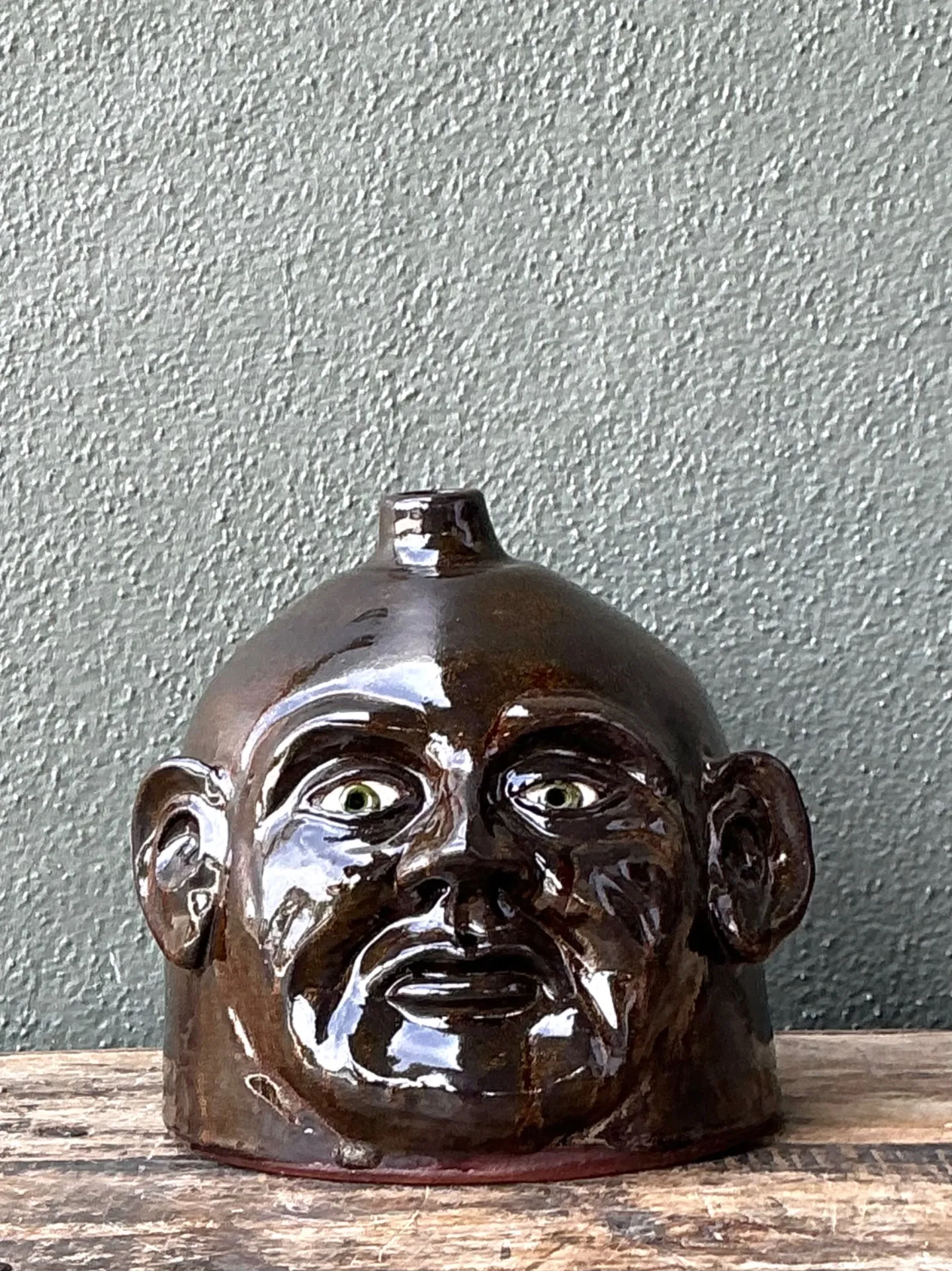 Vintage Handcrafted Ceramic Face Jug — additional photo 6