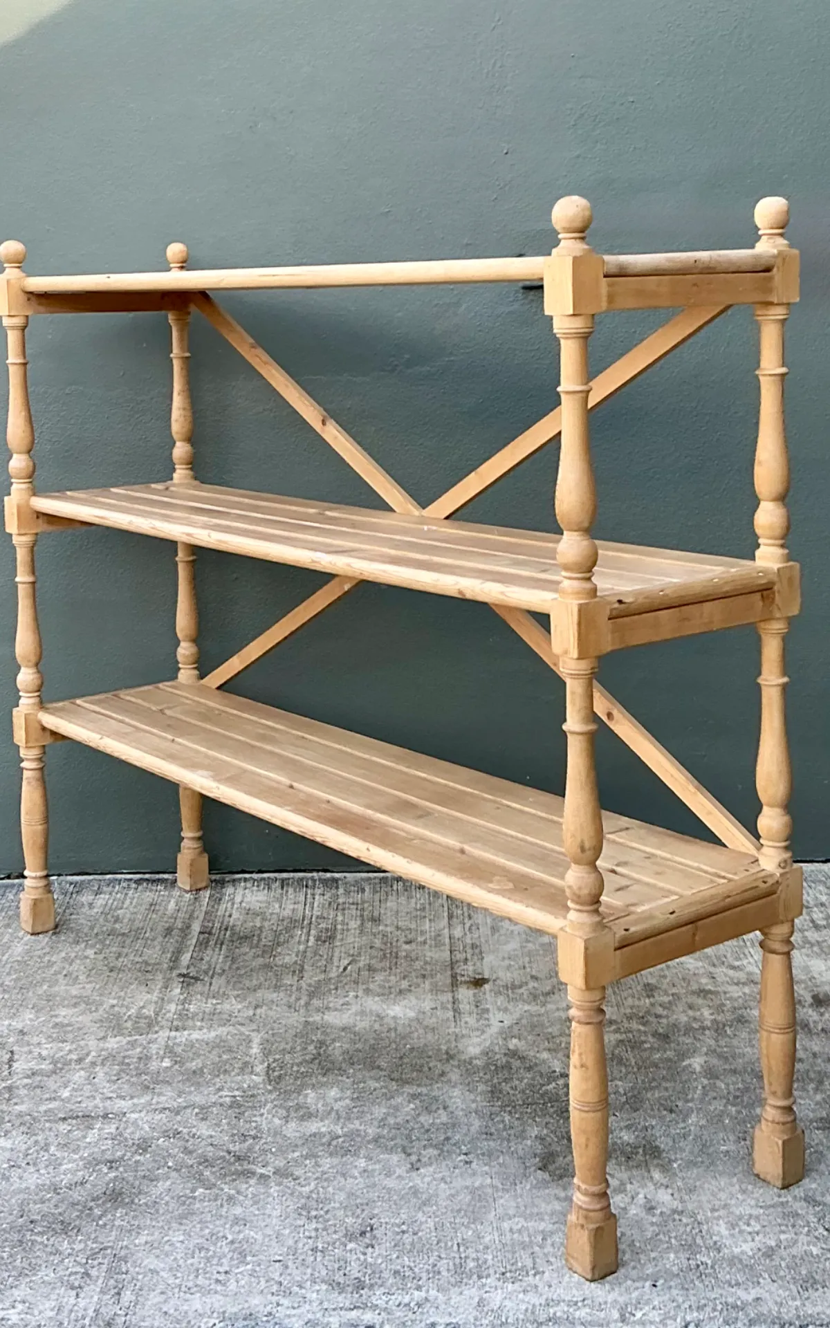 Vintage Three-Tier Pine Shelf — additional photo 7
