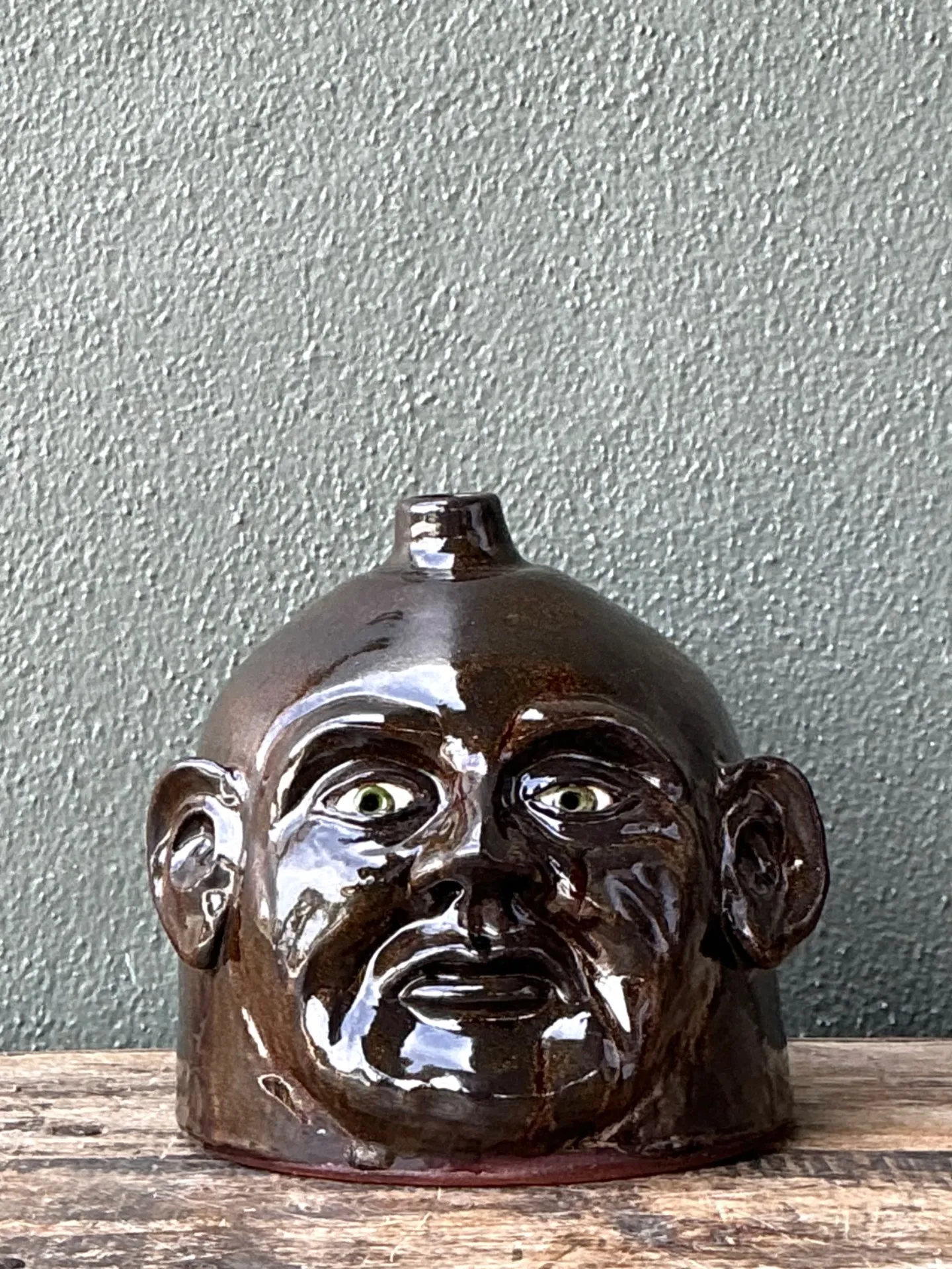 Vintage Handcrafted Ceramic Face Jug — additional photo 4