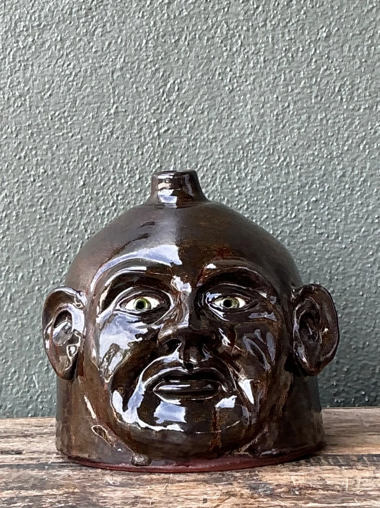 Vintage Handcrafted Ceramic Face Jug — additional photo 3
