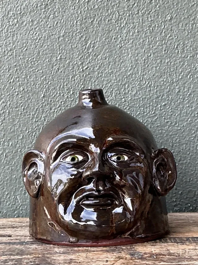 Vintage Handcrafted Ceramic Face Jug — additional photo 3