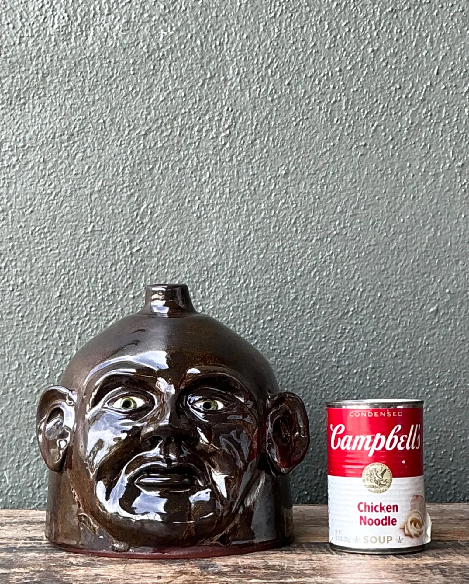 Vintage Handcrafted Ceramic Face Jug — additional photo 1