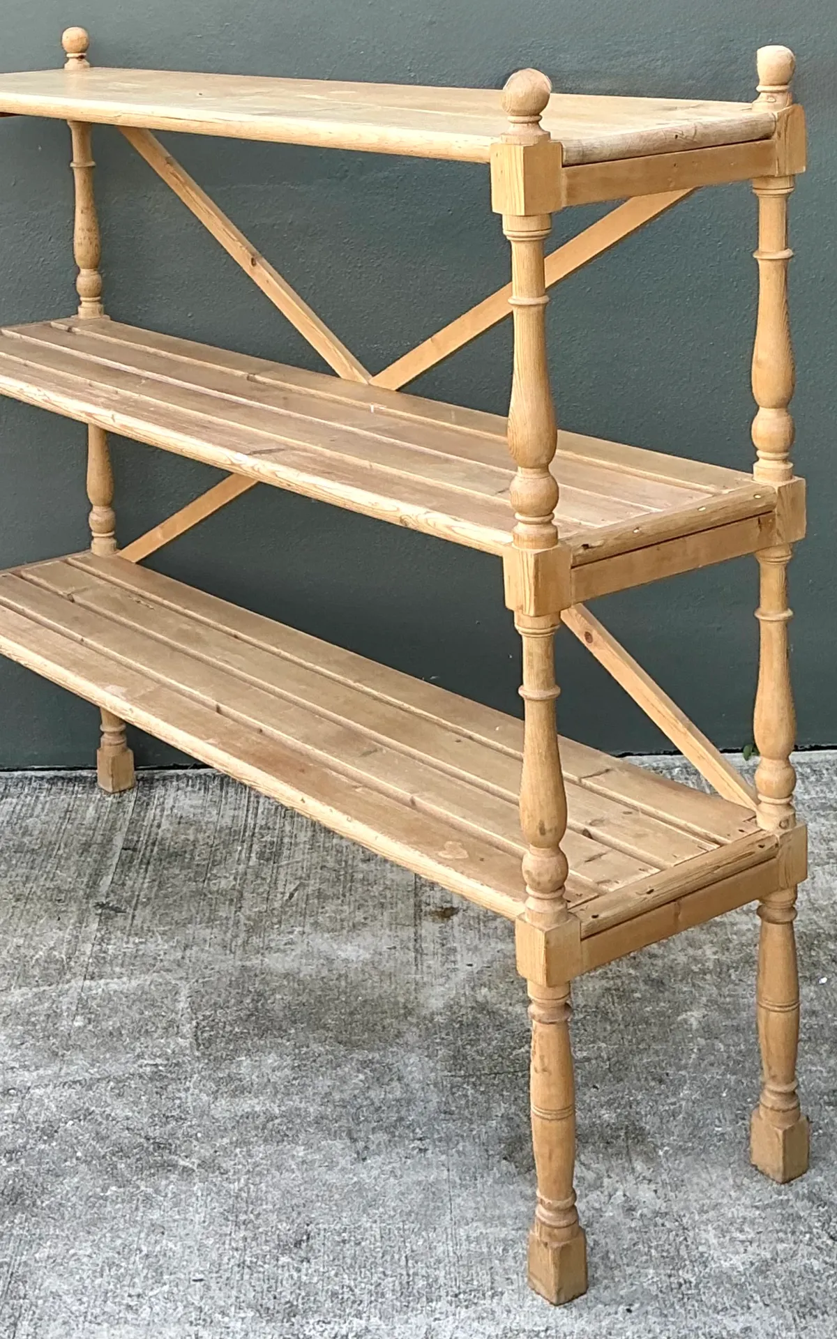 Vintage Three-Tier Pine Shelf — additional photo 8