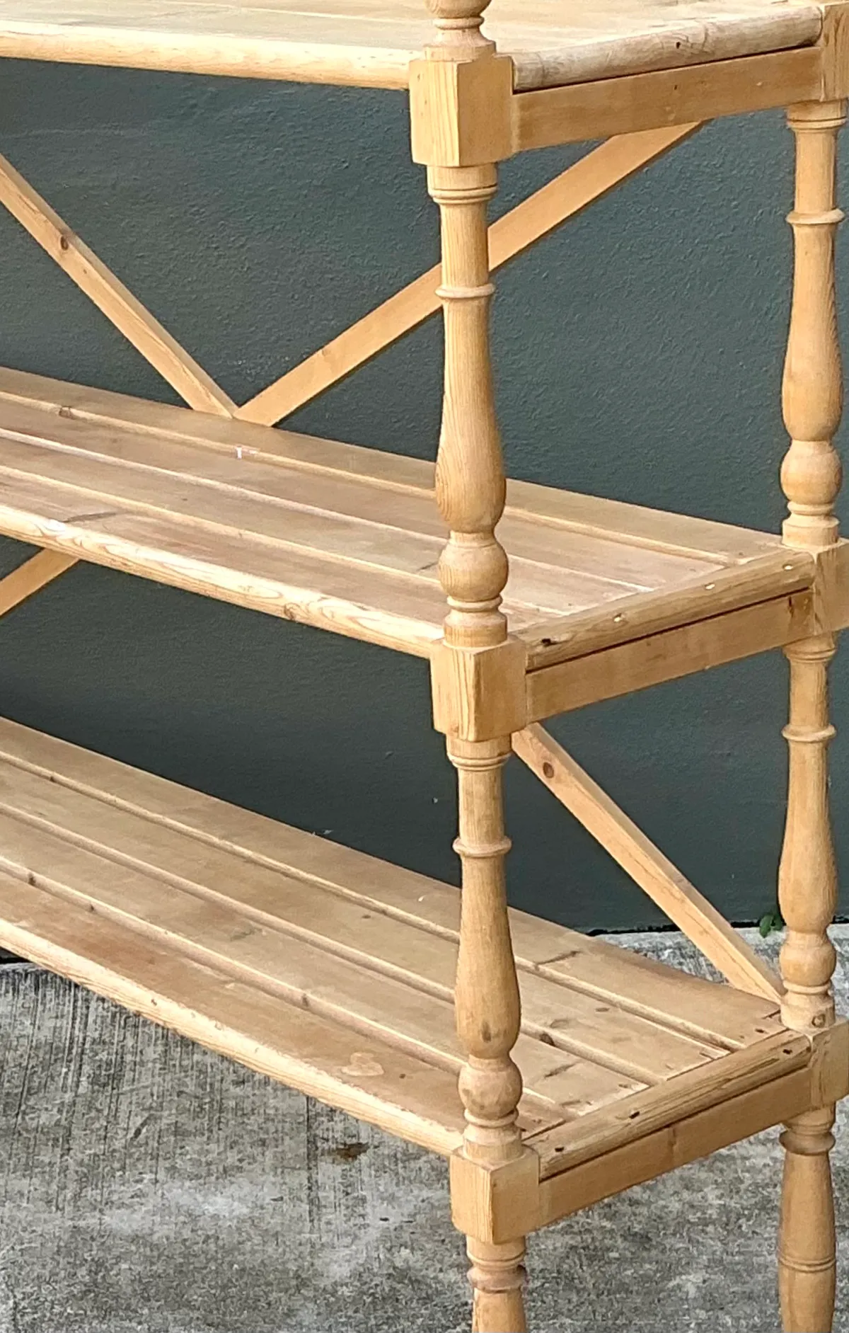 Vintage Three-Tier Pine Shelf — additional photo 3