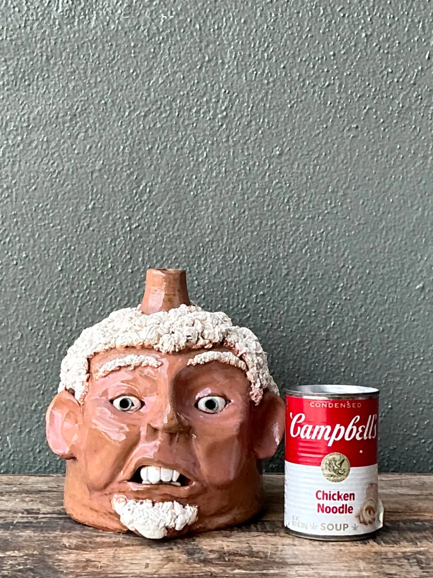 Vintage Handcrafted Ceramic Face Jug — additional photo 2