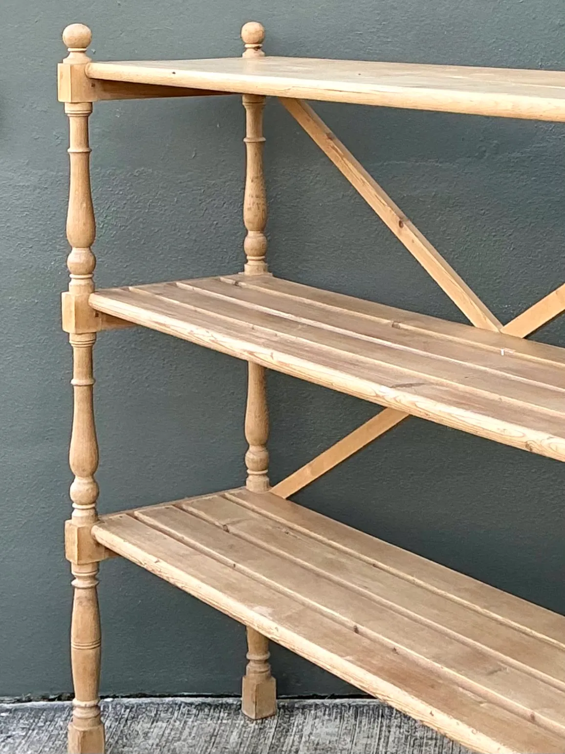 Vintage Three-Tier Pine Shelf — additional photo 6