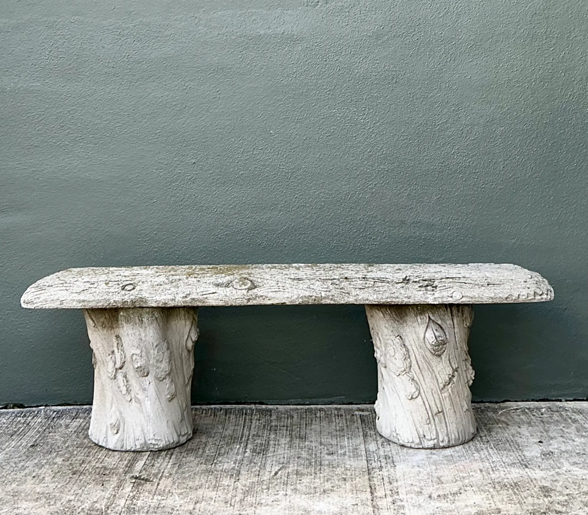 Vintage Faux Bois Concrete Garden Bench — additional photo 6