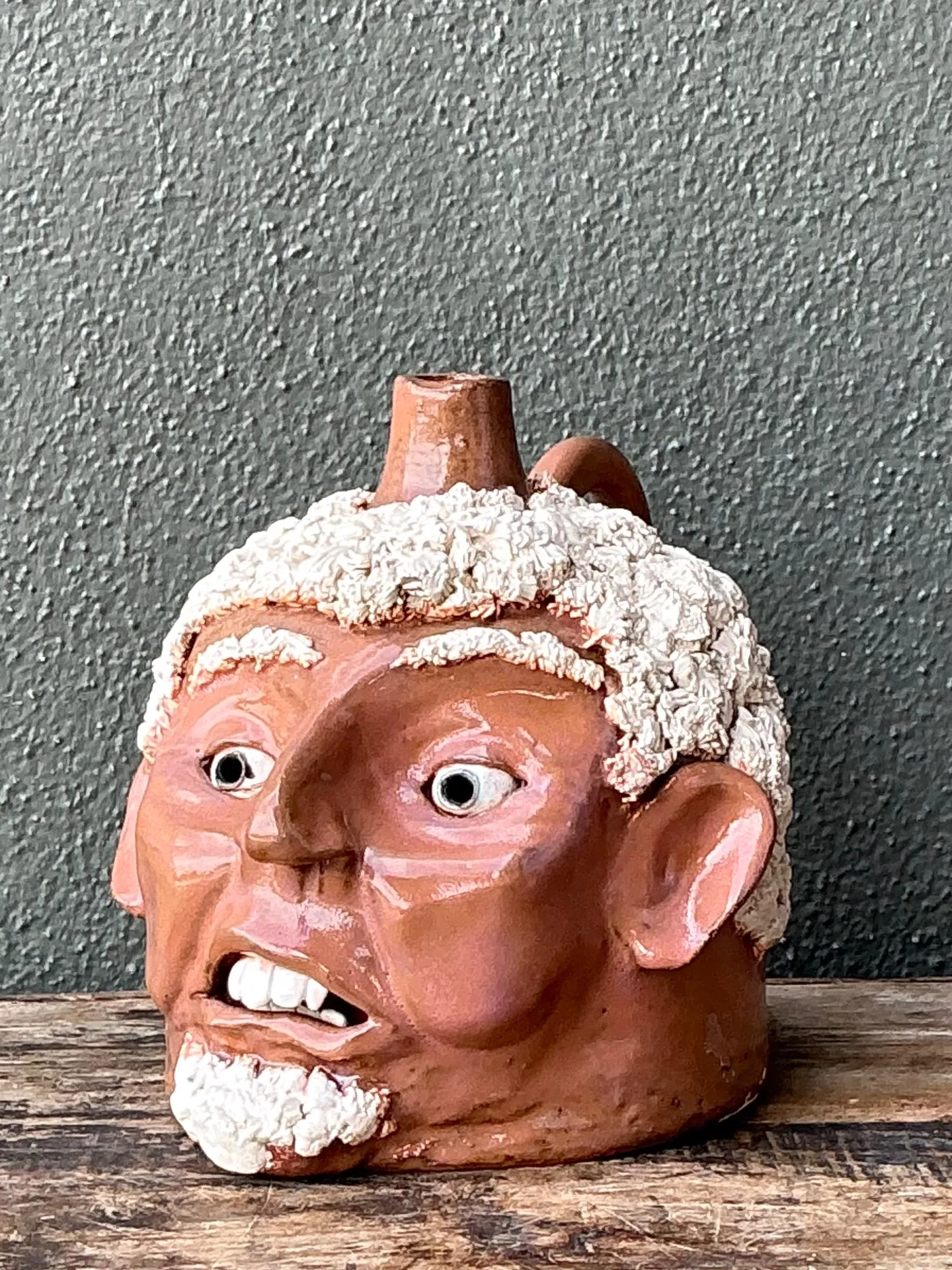 Vintage Handcrafted Ceramic Face Jug — additional photo 8