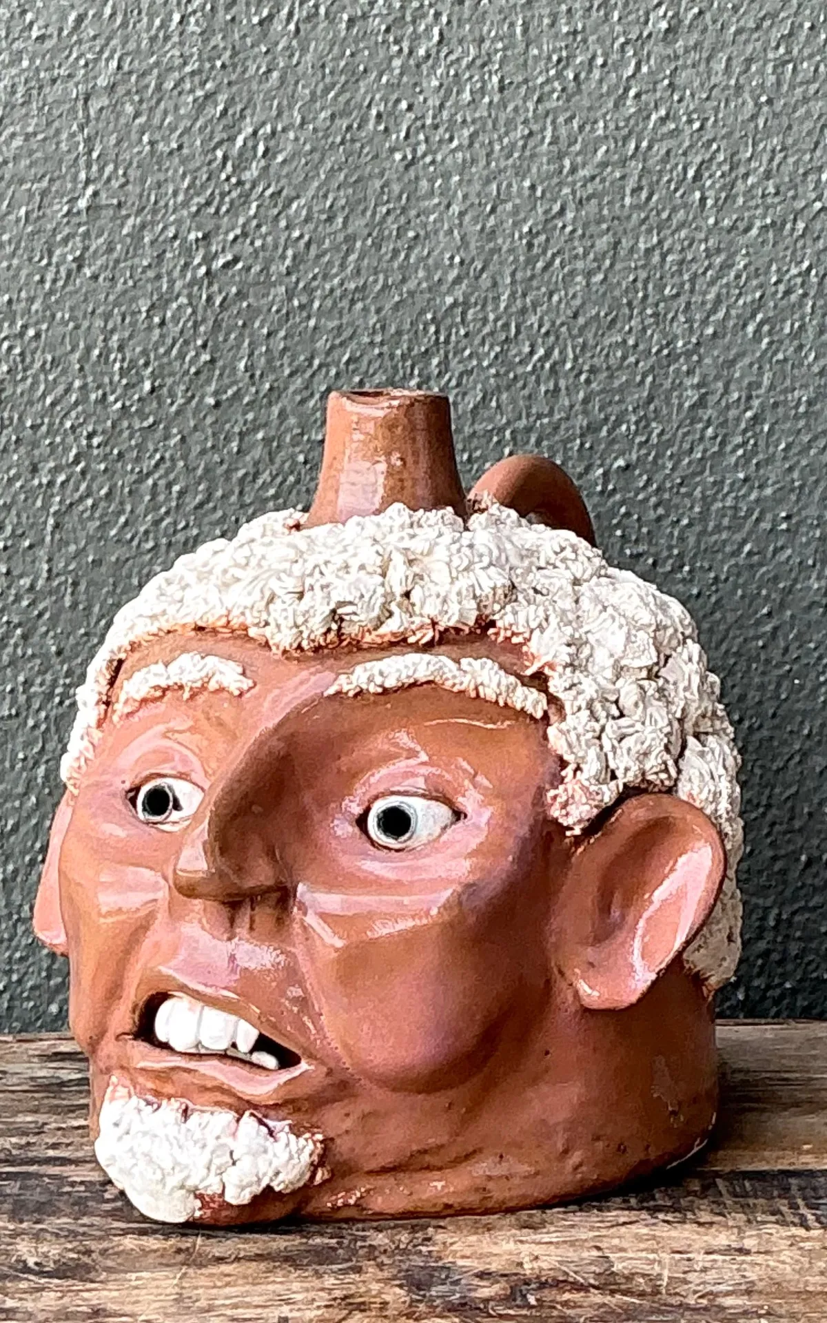 Vintage Handcrafted Ceramic Face Jug — additional photo 8
