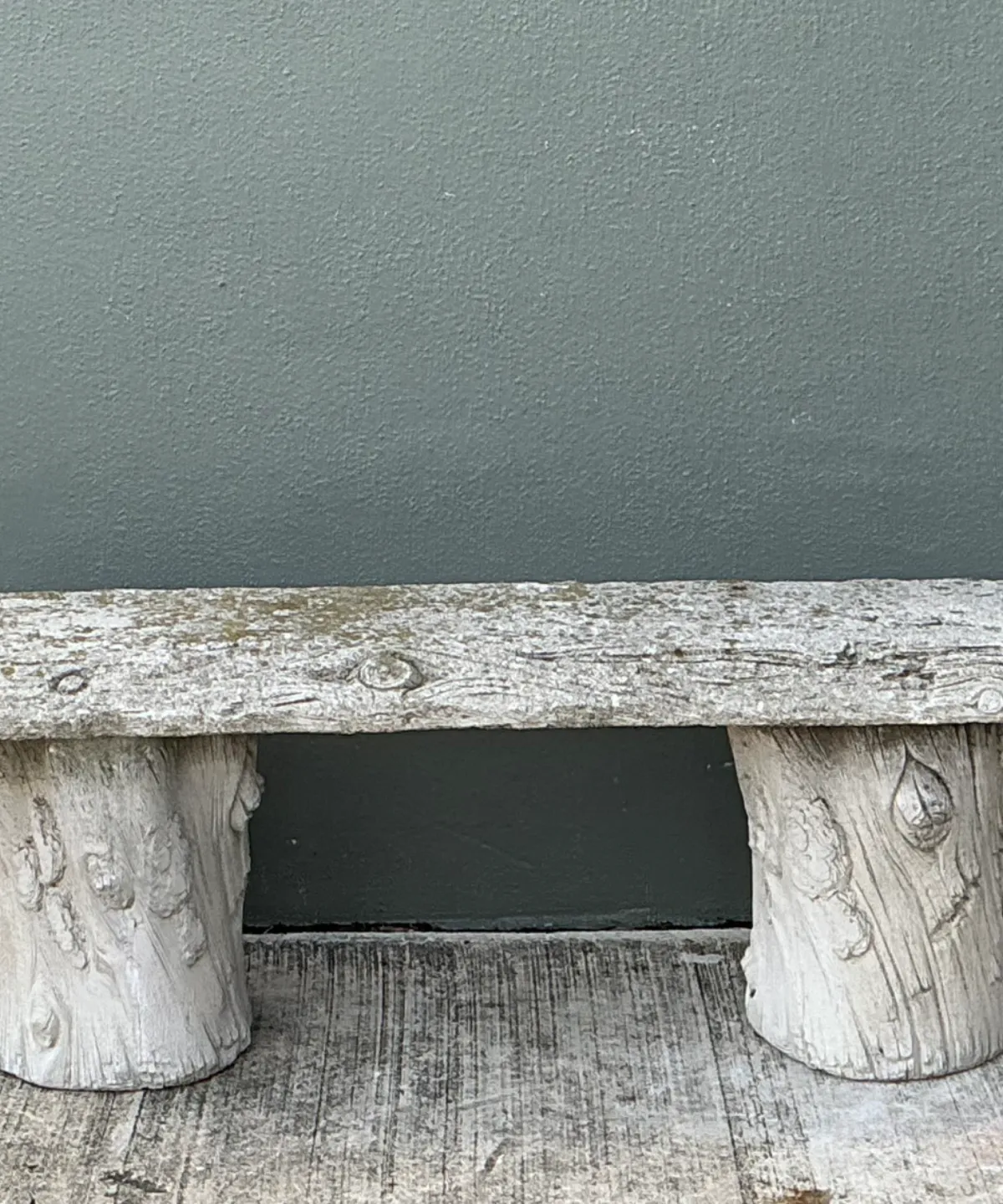 Vintage Faux Bois Concrete Garden Bench — additional photo 4
