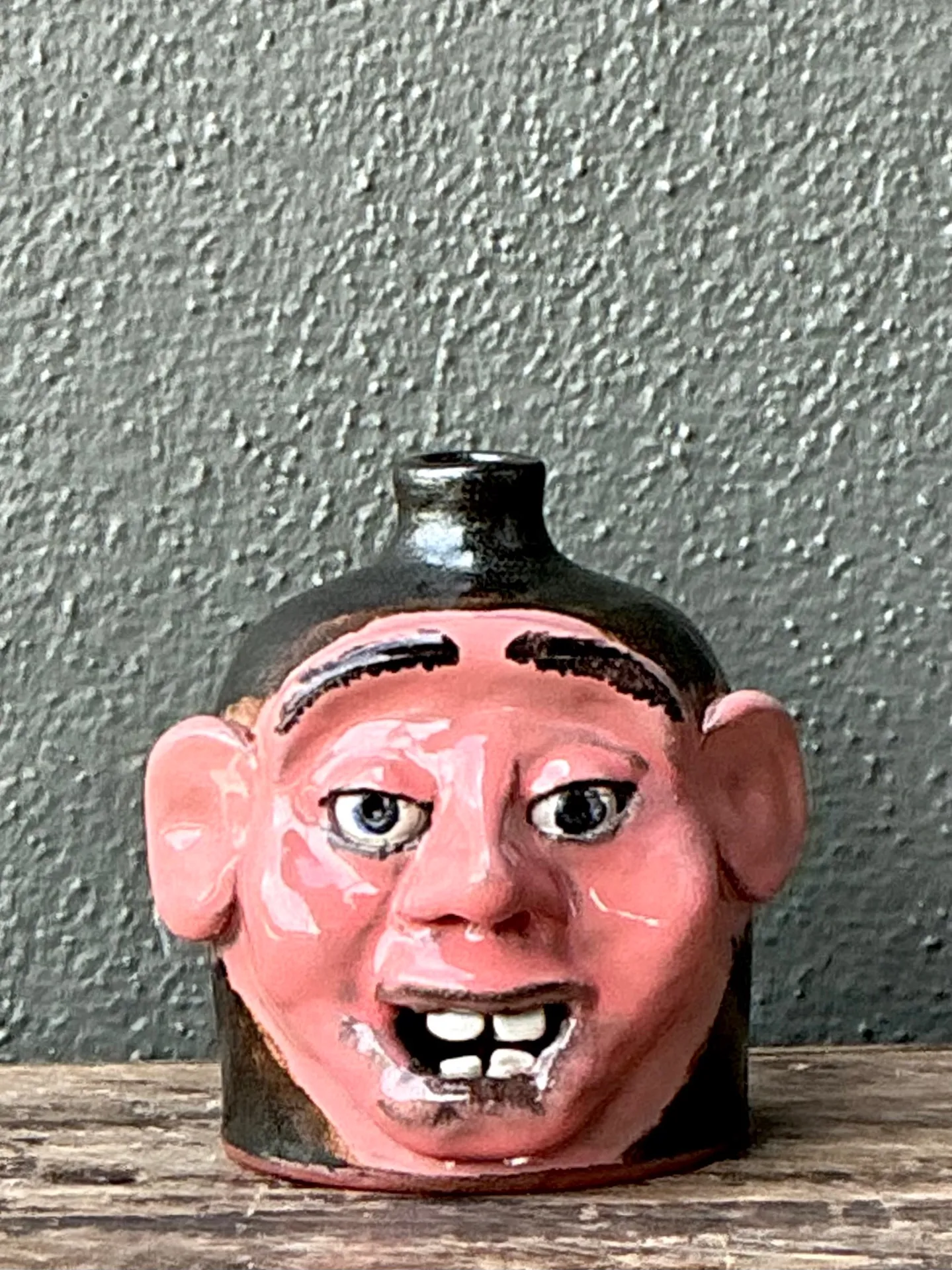 Vintage Handcrafted Ceramic Face Jug — additional photo 2