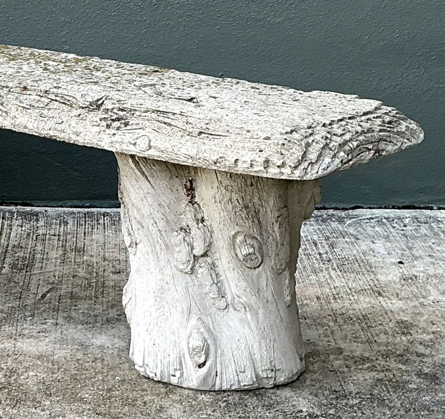 Vintage Faux Bois Concrete Garden Bench — additional photo 7