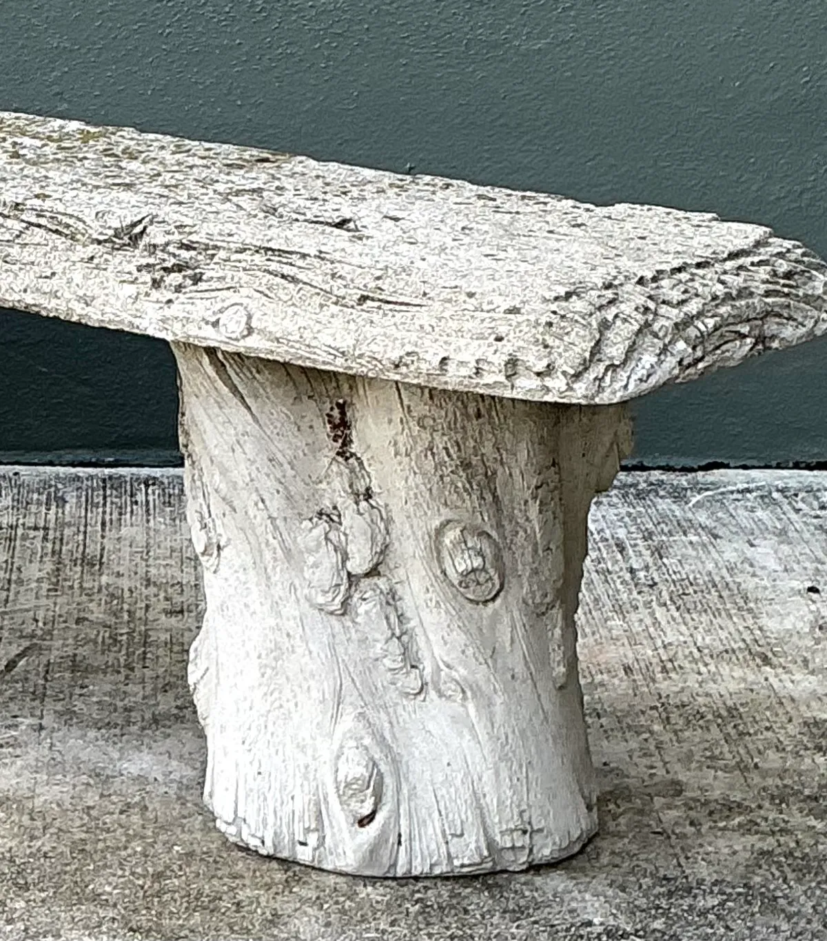 Vintage Faux Bois Concrete Garden Bench — additional photo 7