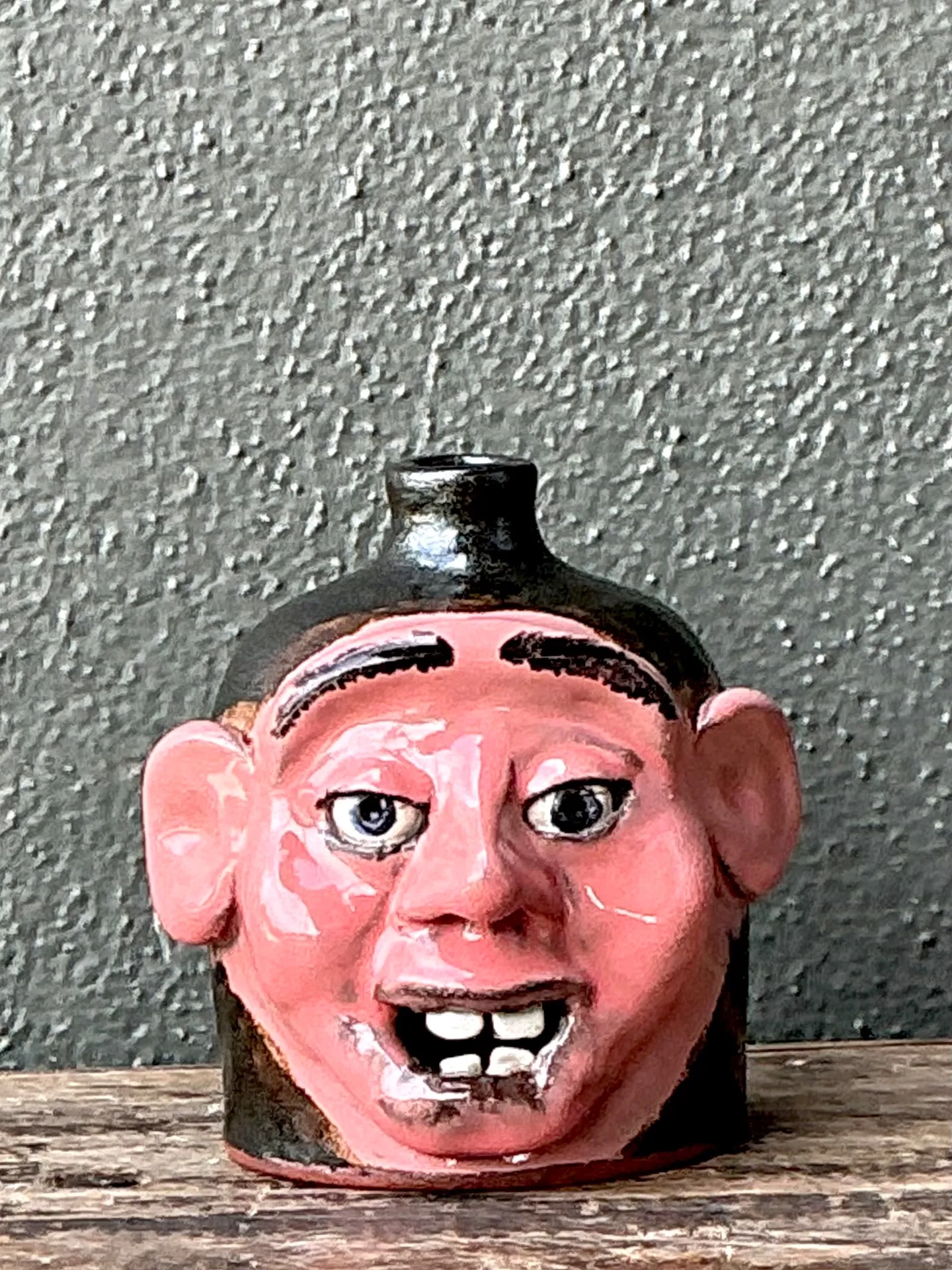 Vintage Handcrafted Ceramic Face Jug — additional photo 3