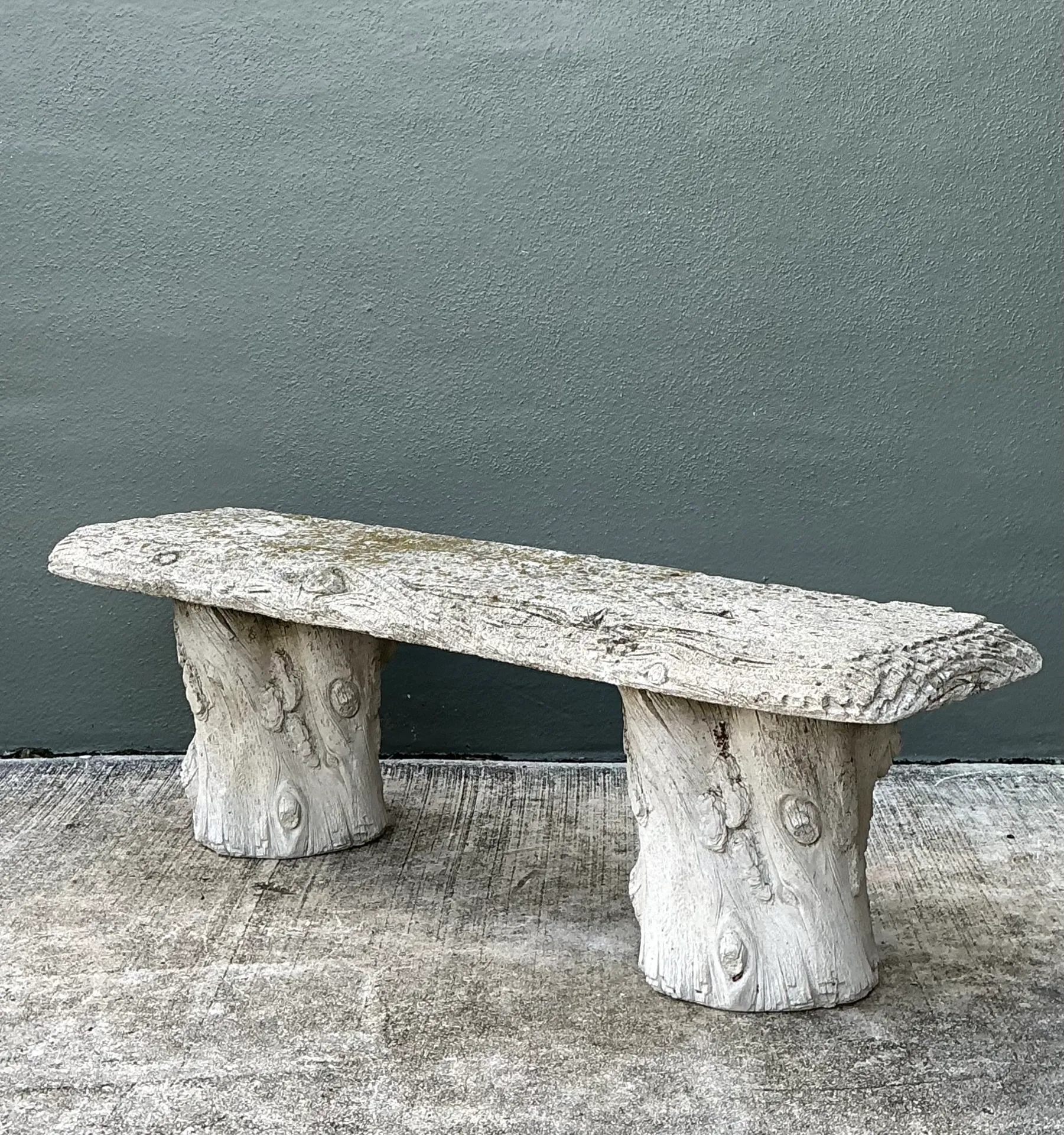 Vintage Faux Bois Concrete Garden Bench — additional photo 5