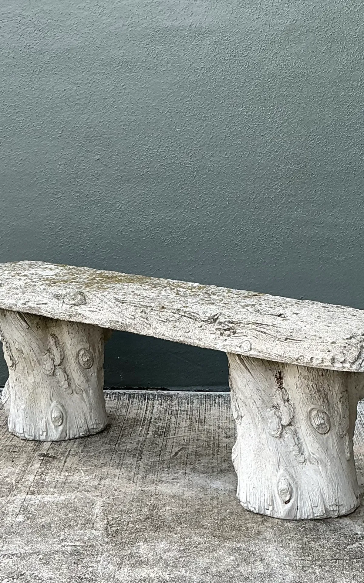 Vintage Faux Bois Concrete Garden Bench — additional photo 5