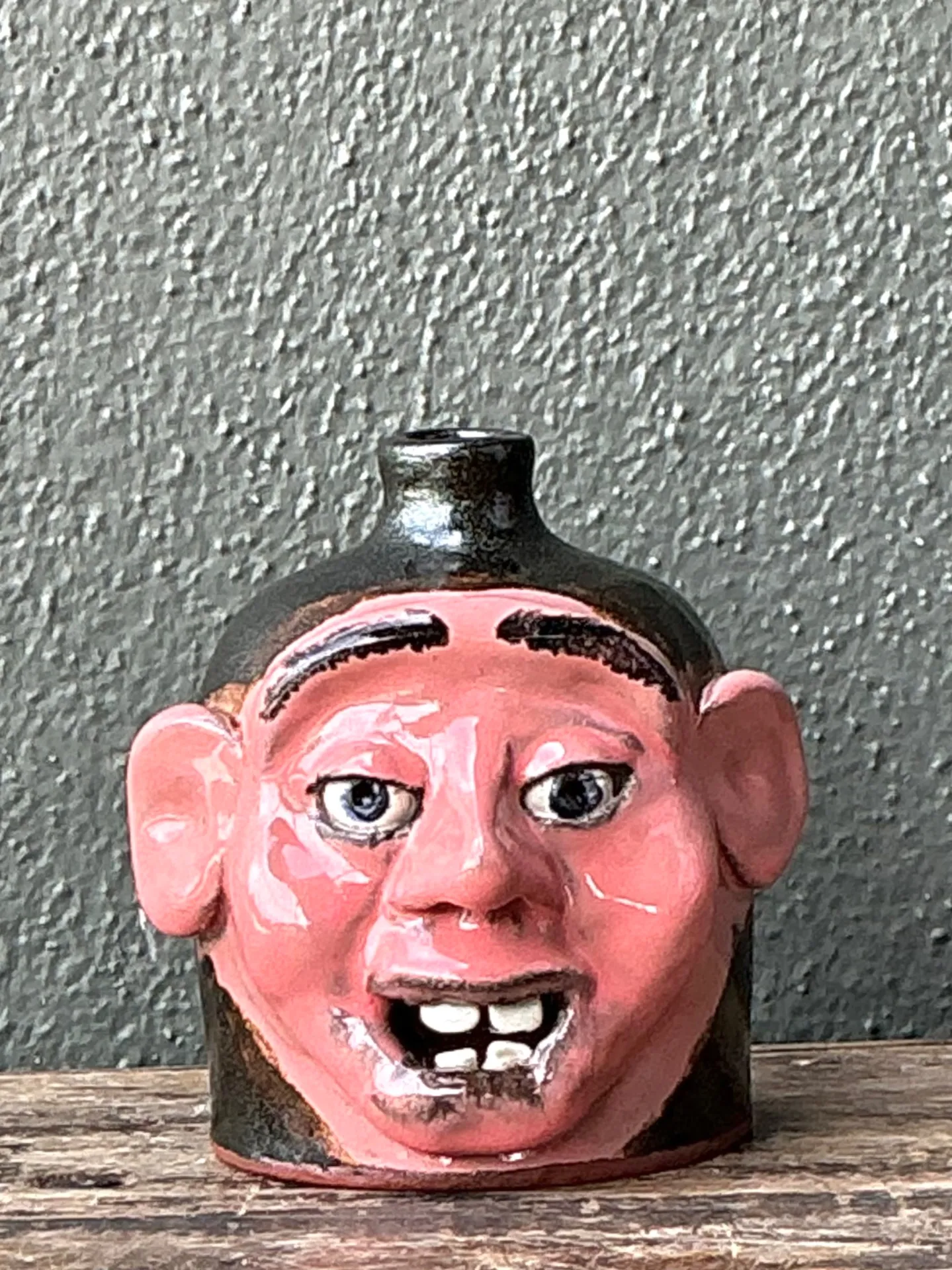 Vintage Handcrafted Ceramic Face Jug — additional photo 7