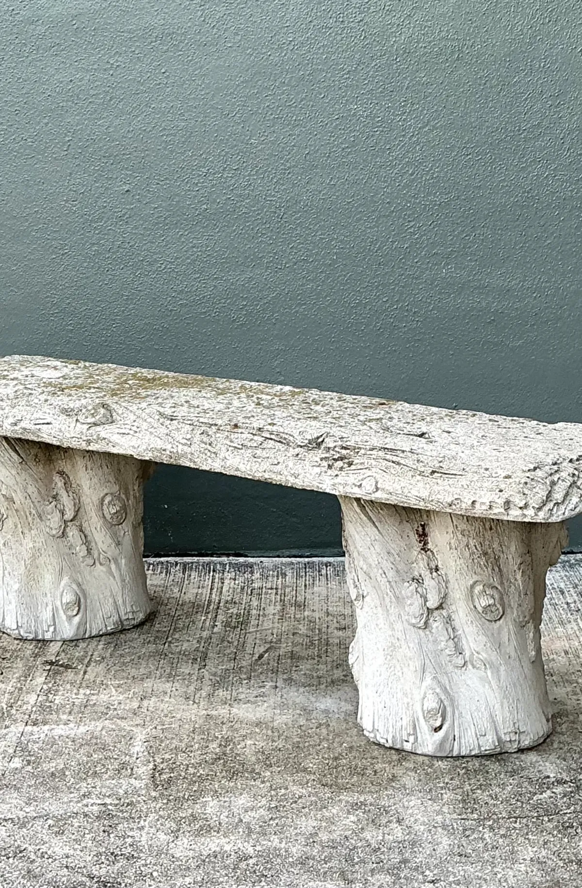 Vintage Faux Bois Concrete Garden Bench — additional photo 3