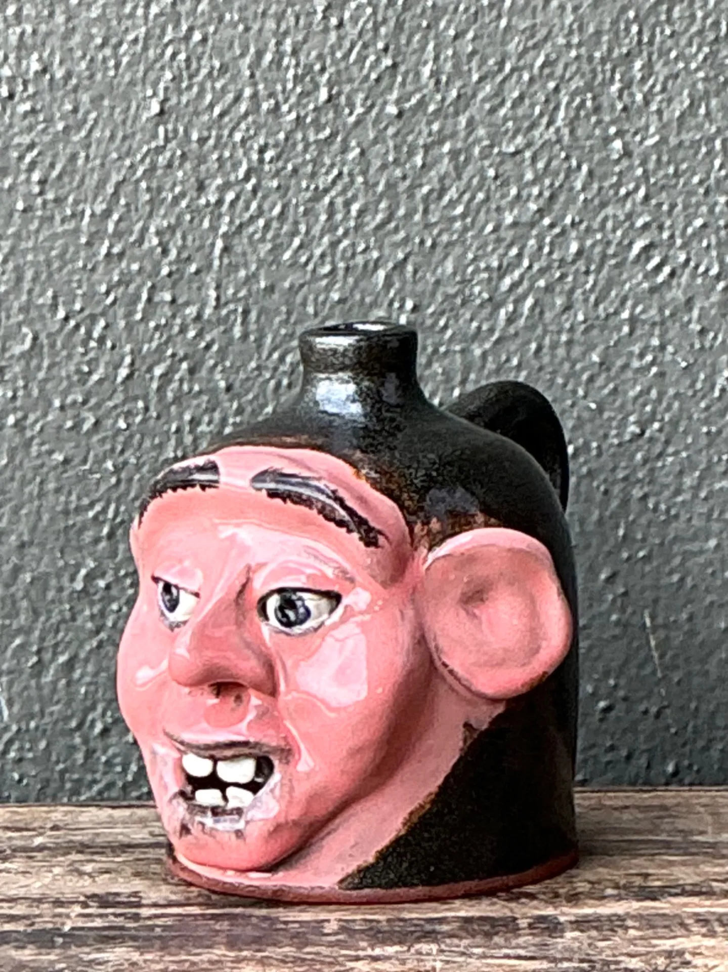 Vintage Handcrafted Ceramic Face Jug — additional photo 6
