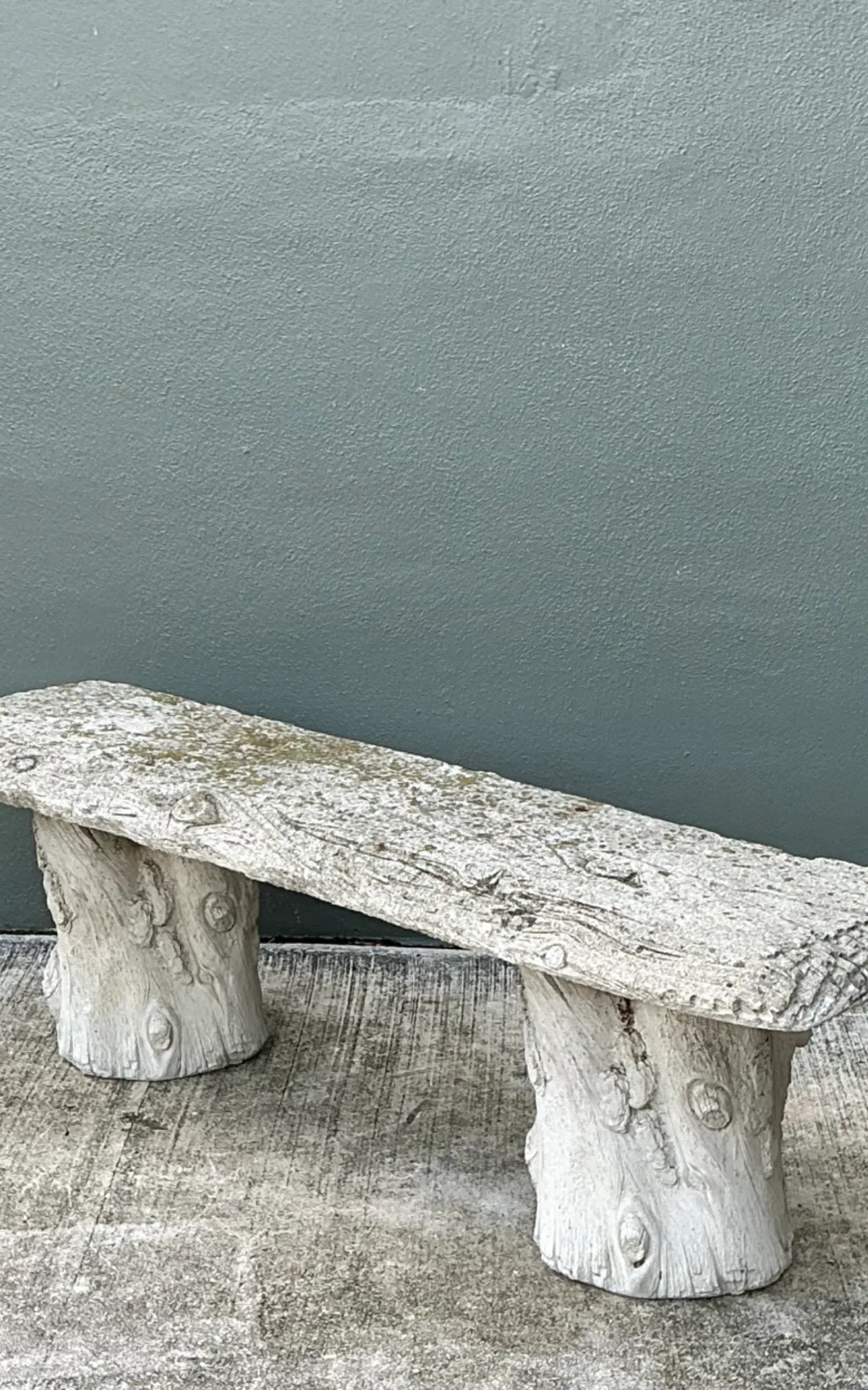 Vintage Faux Bois Concrete Garden Bench — additional photo 2