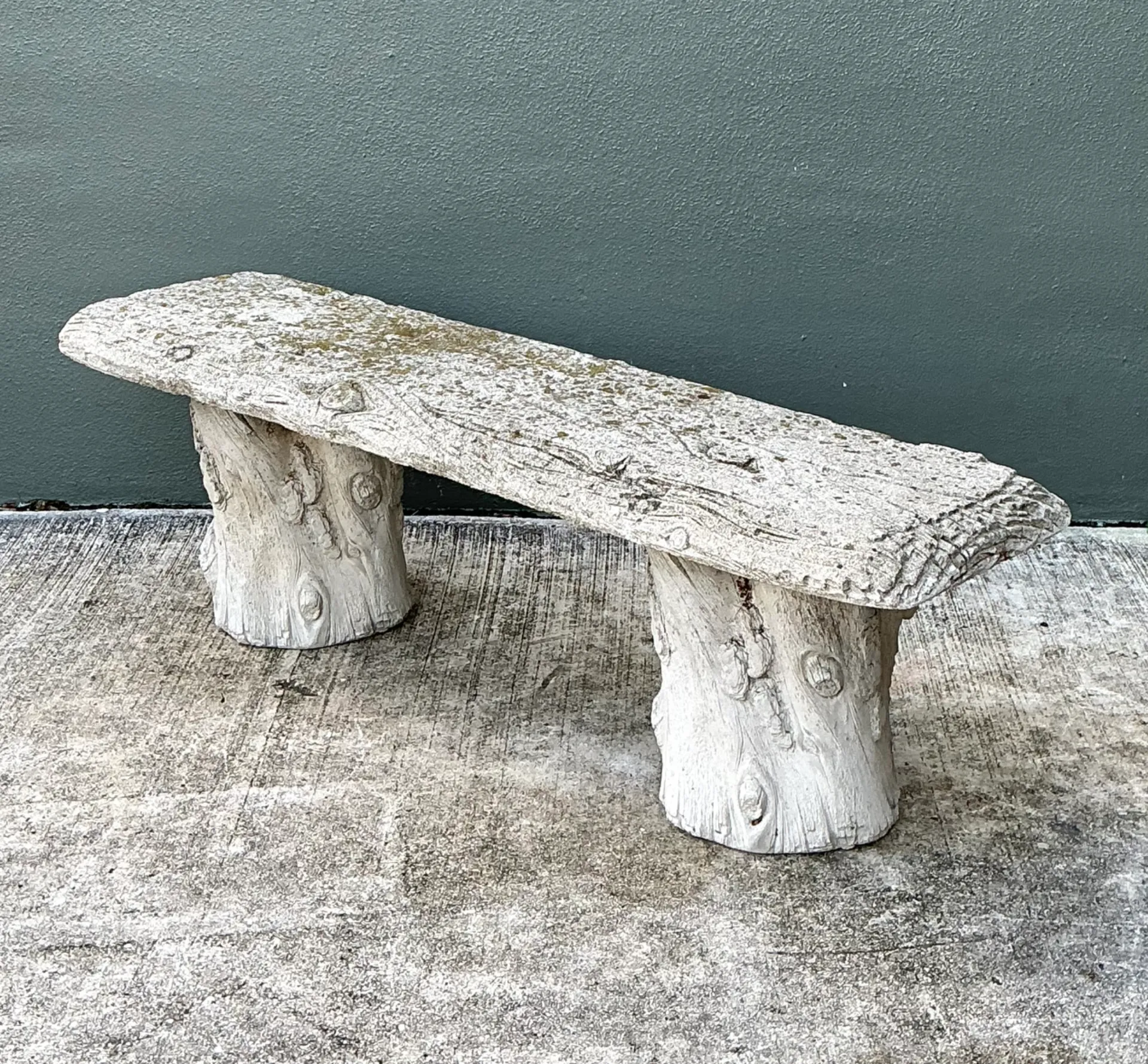 Vintage Faux Bois Concrete Garden Bench — additional photo 8