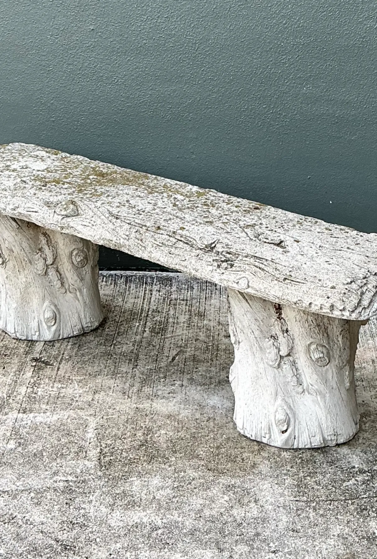 Vintage Faux Bois Concrete Garden Bench — additional photo 8