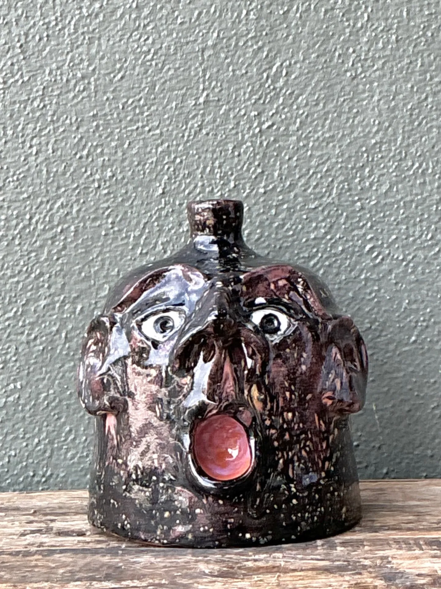 Vintage Handcrafted Ceramic Face Jug — additional photo 7