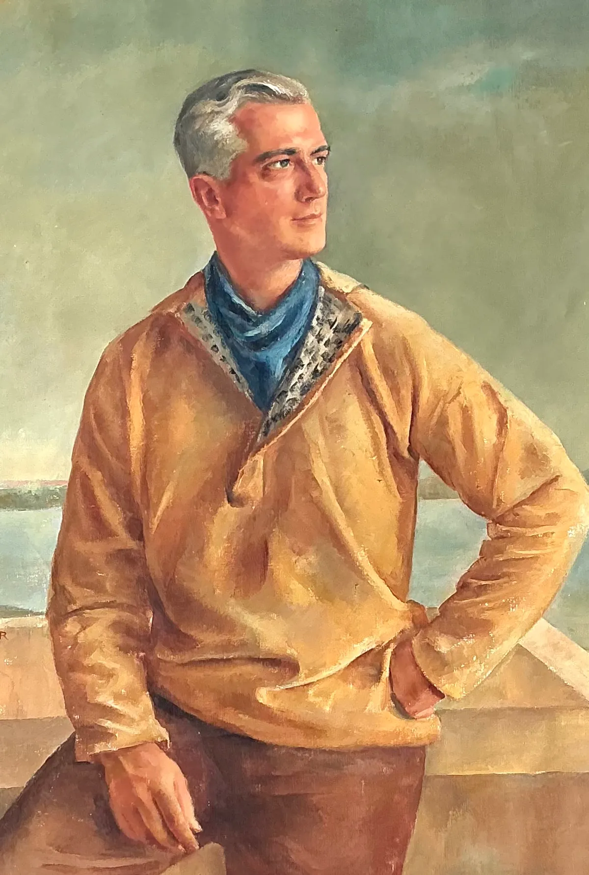 Monumental 1947 Zofia Tomek Framed Portrait Painting — additional photo 8