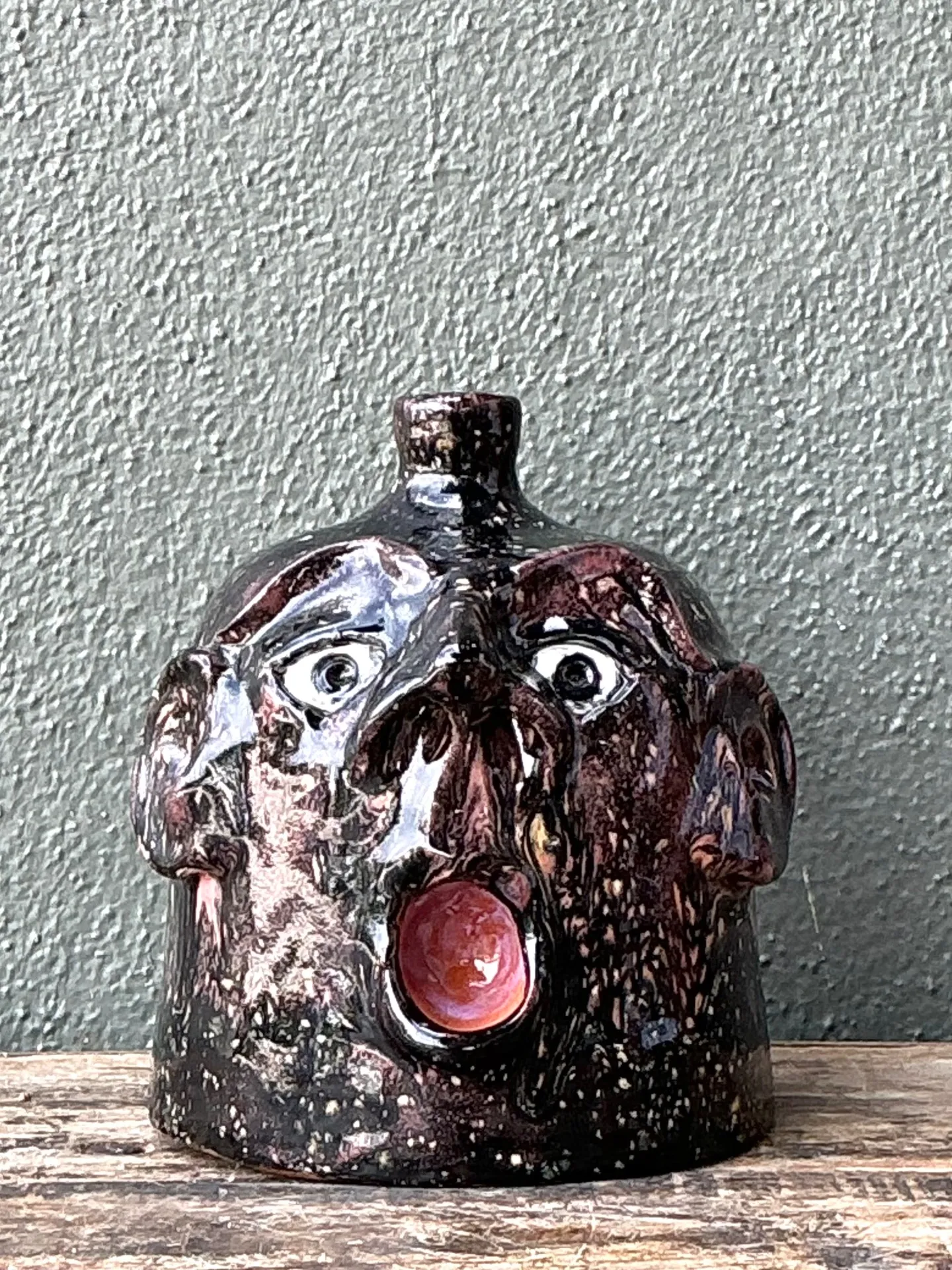 Vintage Handcrafted Ceramic Face Jug — additional photo 2