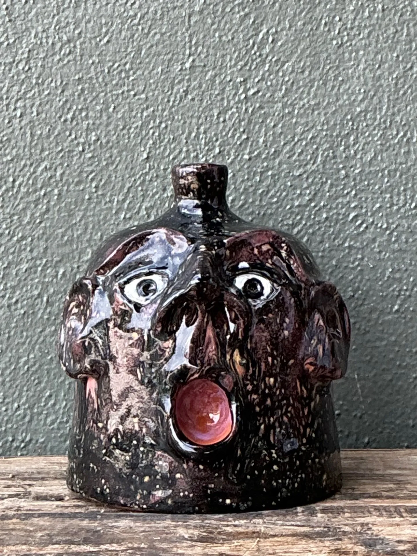 Vintage Handcrafted Ceramic Face Jug — additional photo 5