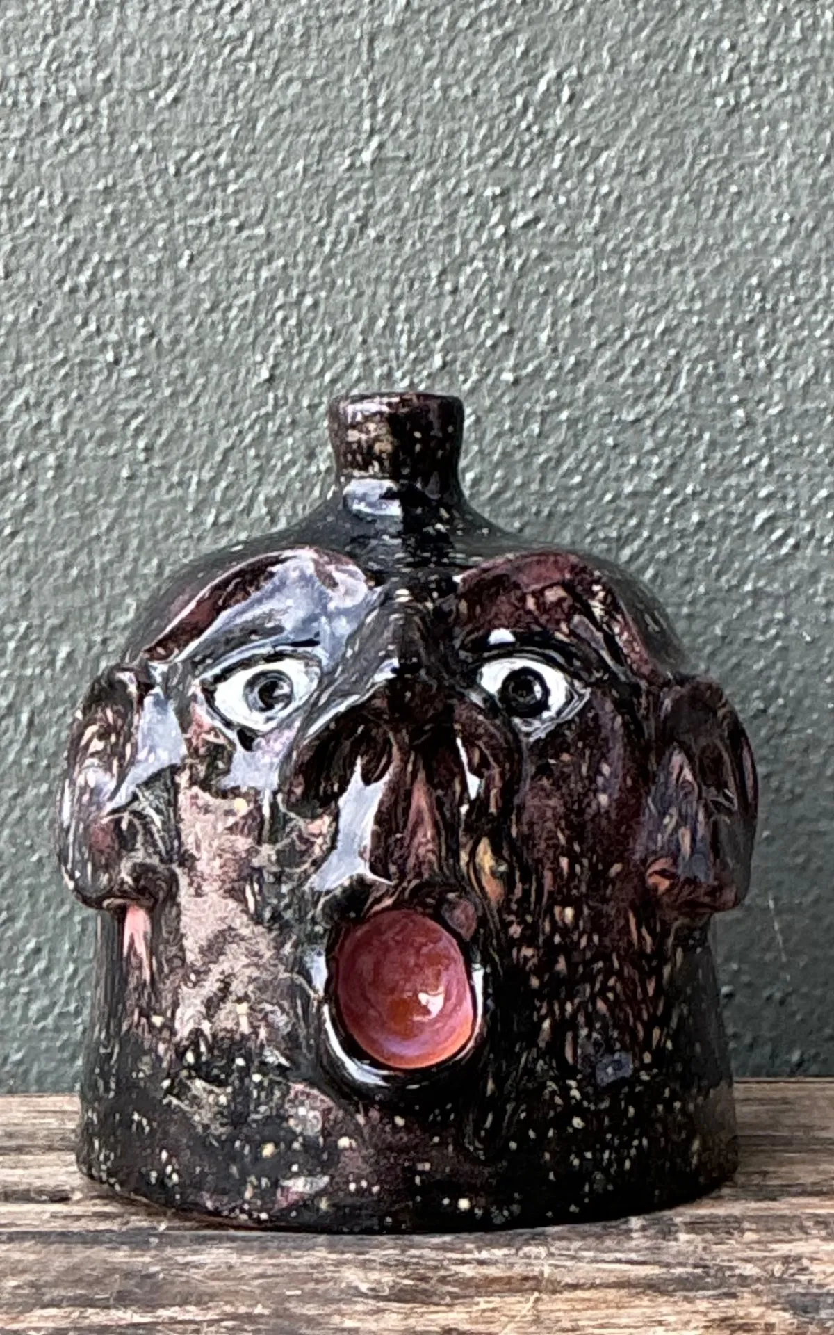 Vintage Handcrafted Ceramic Face Jug — additional photo 5