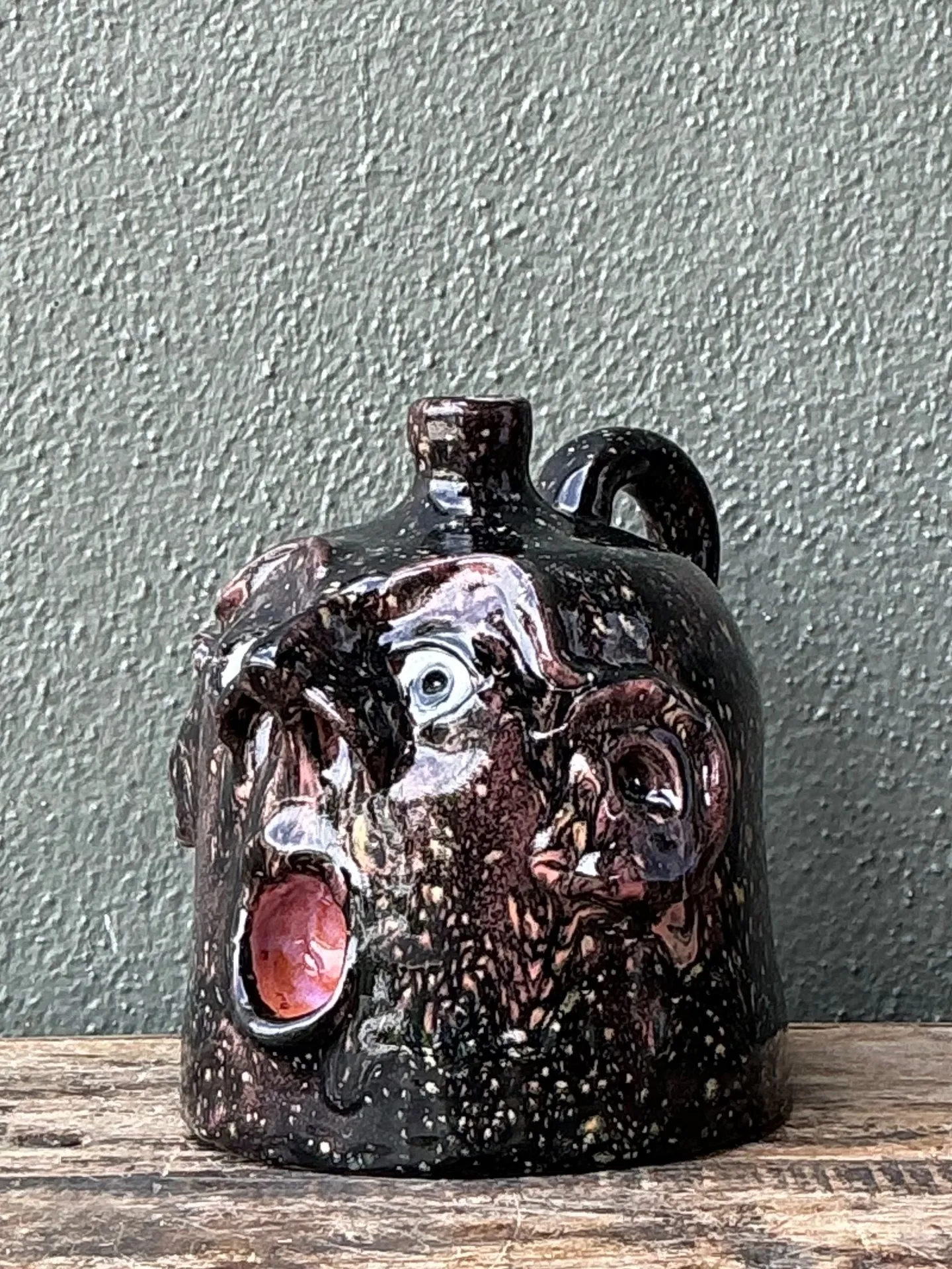 Vintage Handcrafted Ceramic Face Jug — additional photo 6