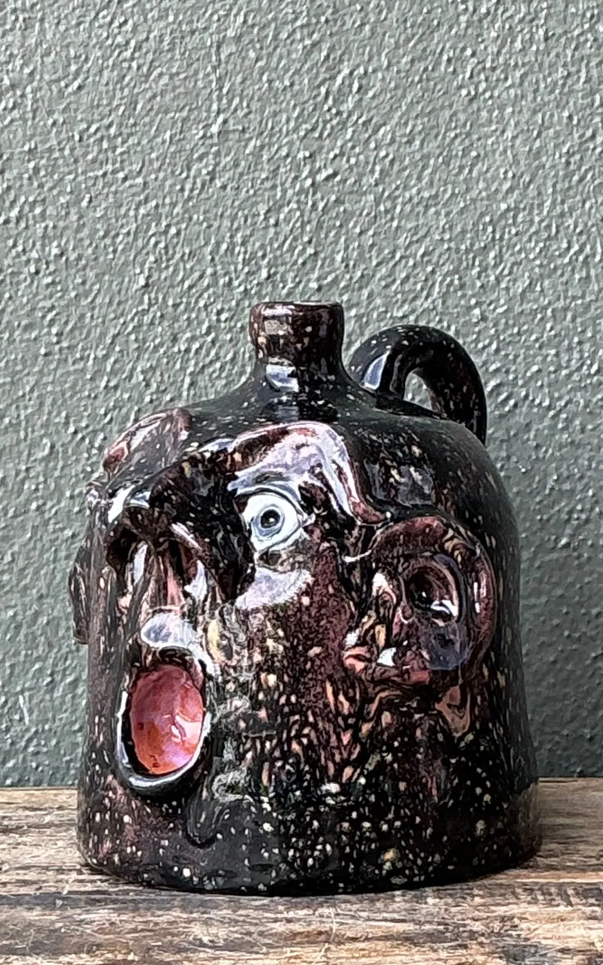 Vintage Handcrafted Ceramic Face Jug — additional photo 6
