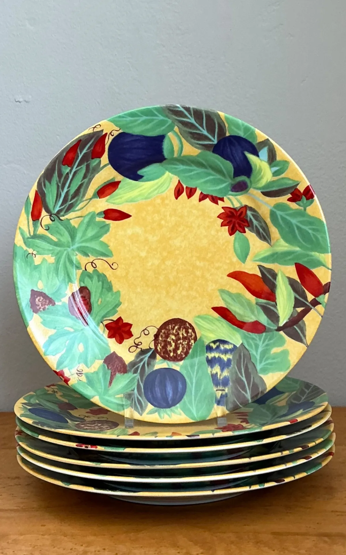 Vintage Laure Japy For Limoges “Piments” Salad Plates - Set Of 6